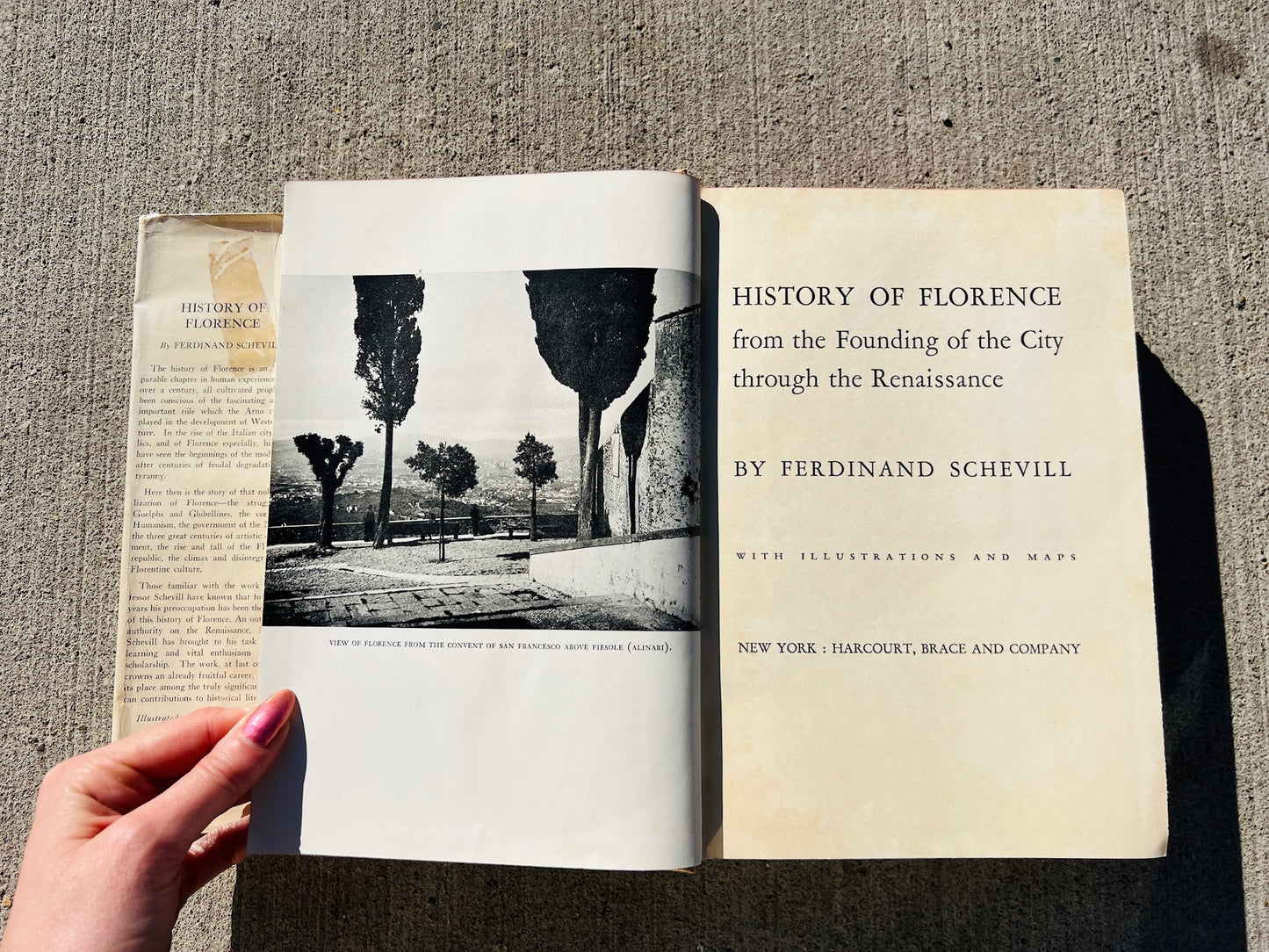 Vintage 1936 History of Florence Hardcover Book | First Edition