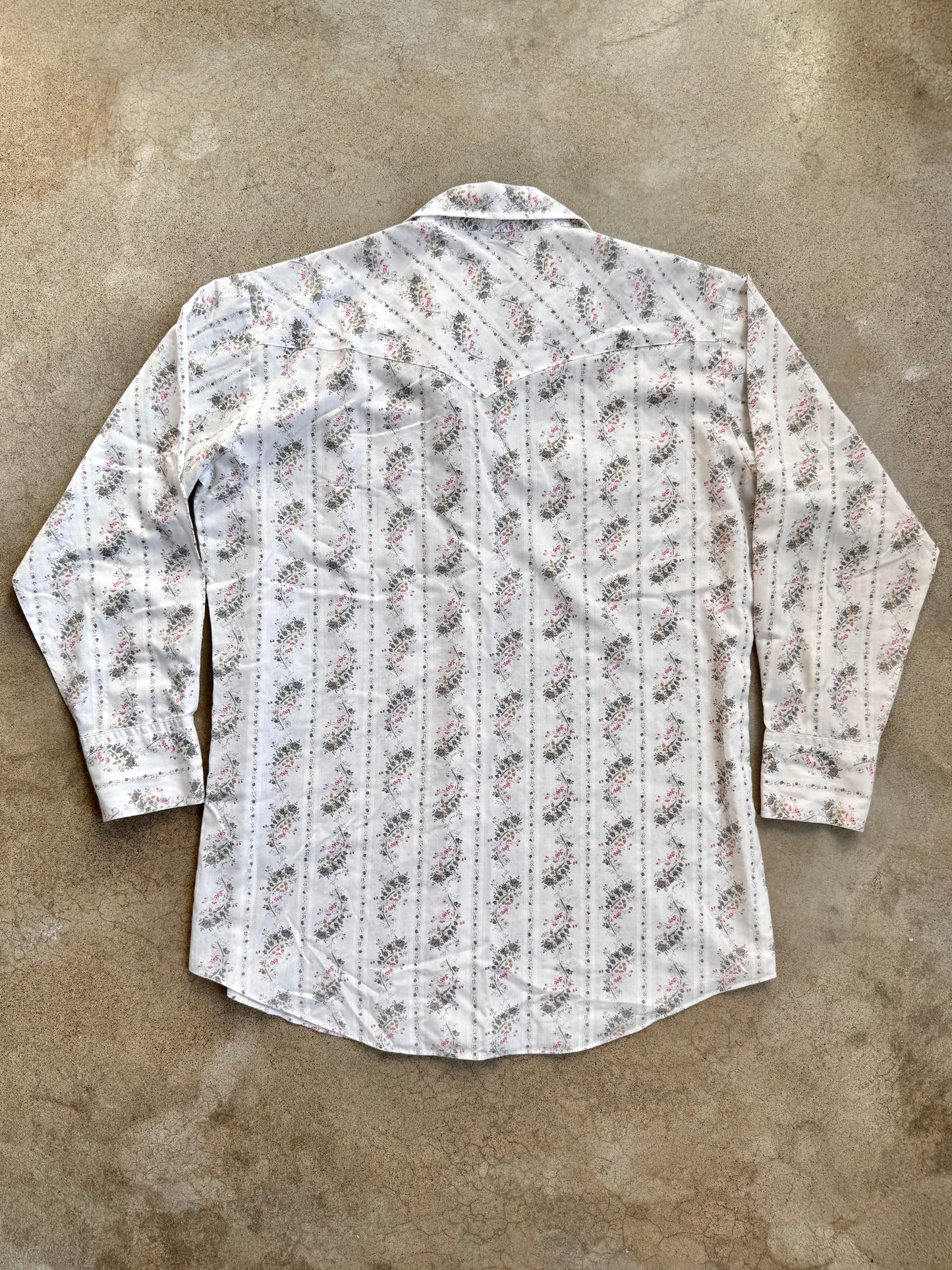 Vintage 1980s Corral West Ranchwear Floral Pearl Snap Western Shirt | XL