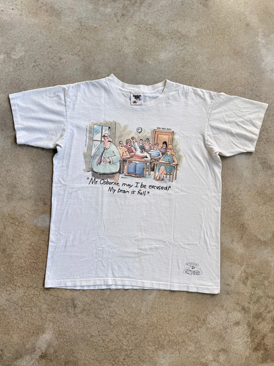 Vintage 1986 The Far Side Classroom Cartoon Graphic Tee | Large
