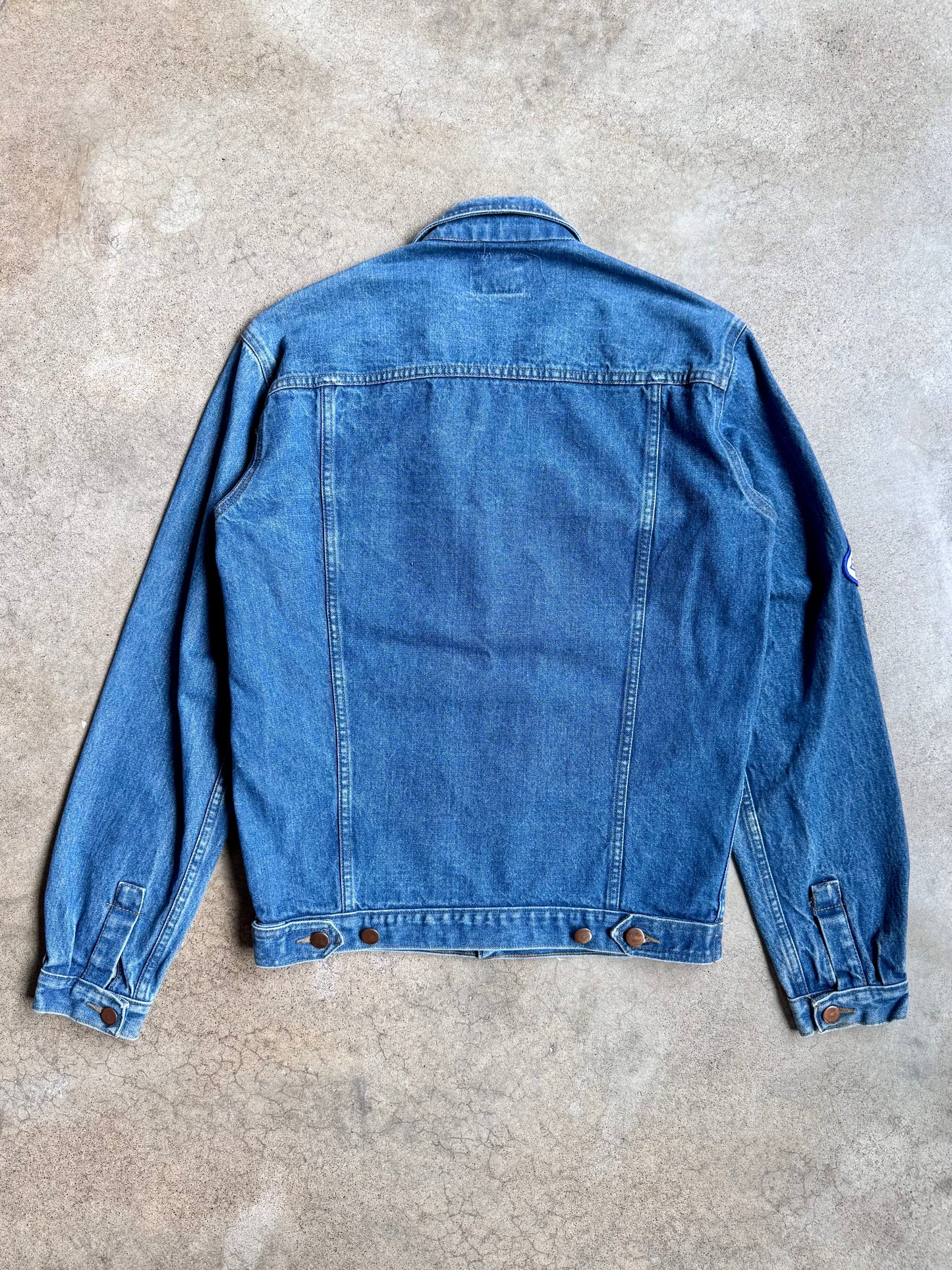 Vintage 1990s Limited Express Patched Denim Trucker Jacket | Medium
