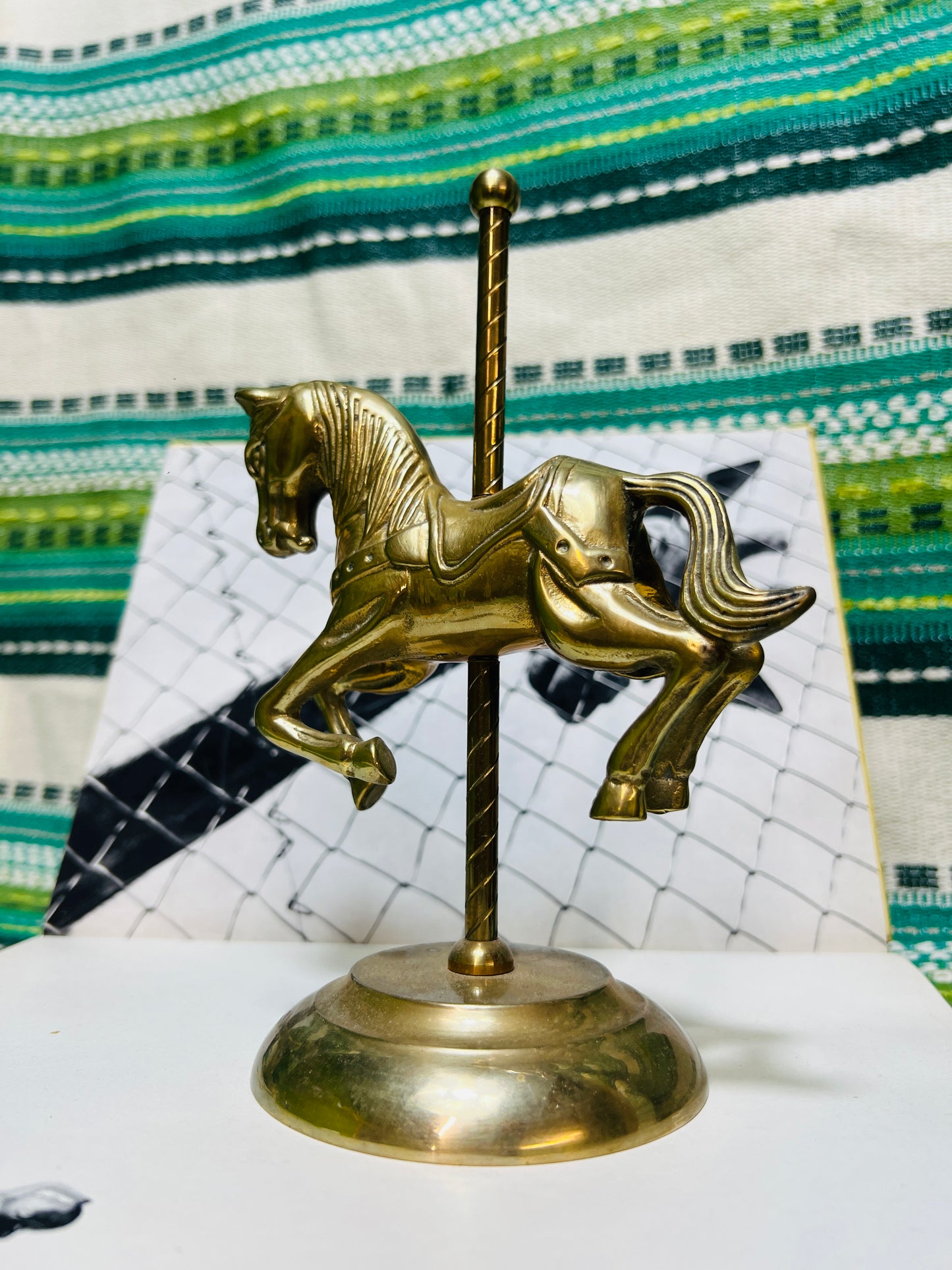 Vintage Brass Carousel Horse