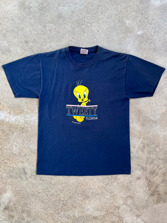 Vintage 1990s Tweety Bird Florida Graphic Tee | Youth XL