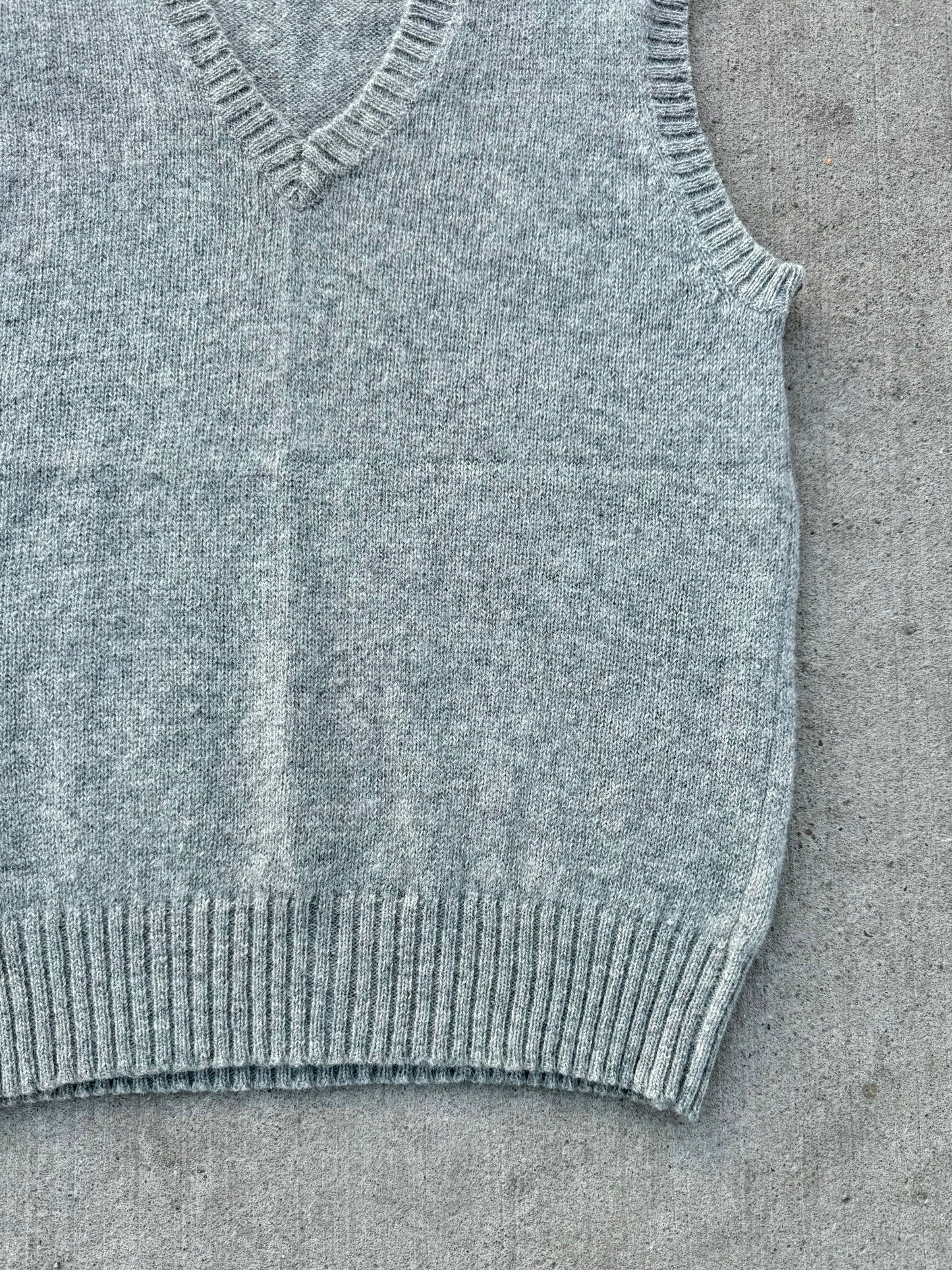 Vintage Grey Shetland Wool Sweater Vest | Large