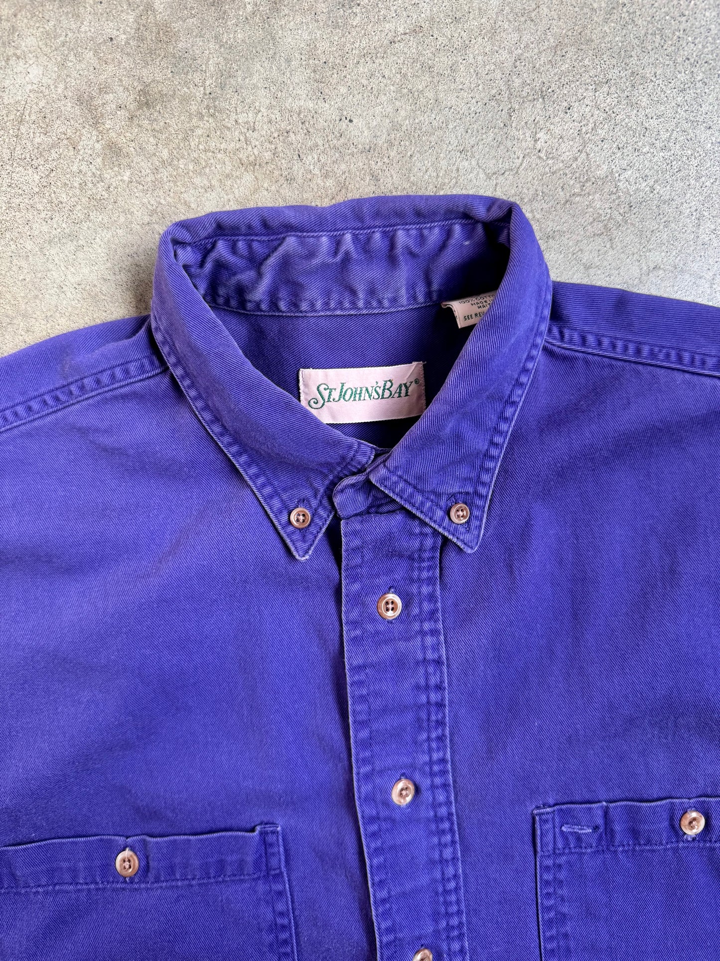 Vintage 1990s St. John’s Bay Purple Cotton Button-Down Shirt | Large