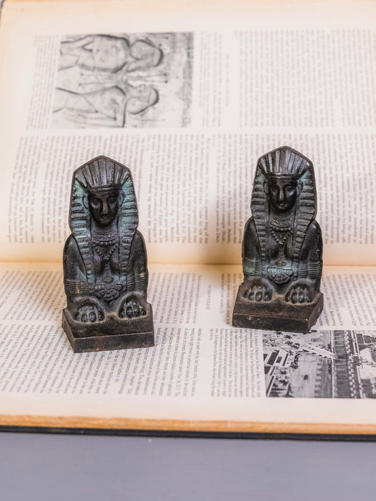 Antique 1920’s Cast Iron Egyptian Sphinx Bookends | Set of 2