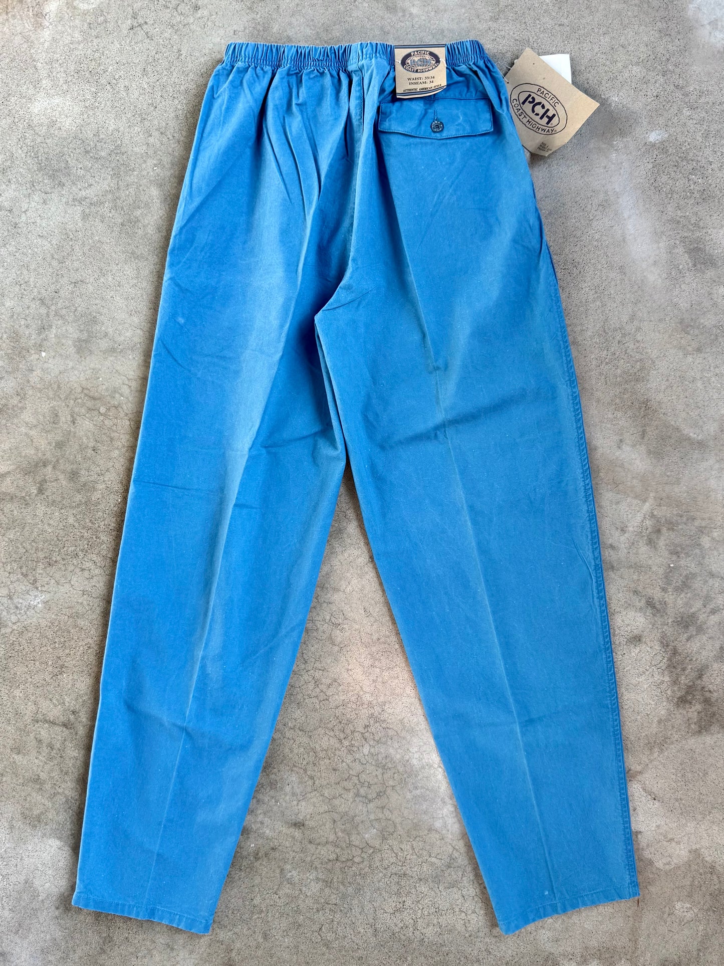 Vintage 1990s Pacific Coast Highway Blue Cotton Pants | Large