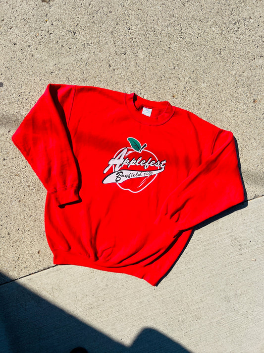 Bayfield Applefest ‘03 Red Crewneck Sweatshirt