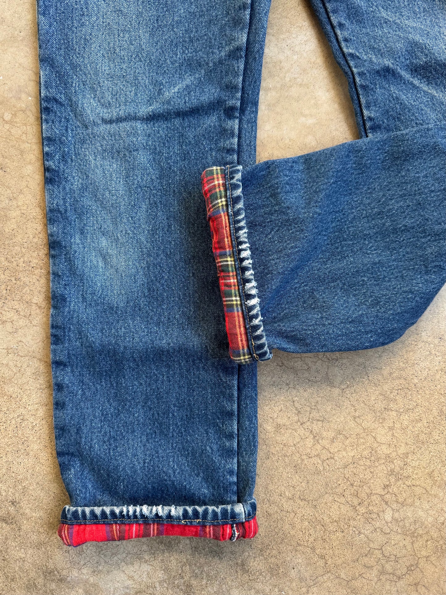 Vintage 1990s L.L. Bean Flannel Lined Straight Leg Jeans | Waist 32”