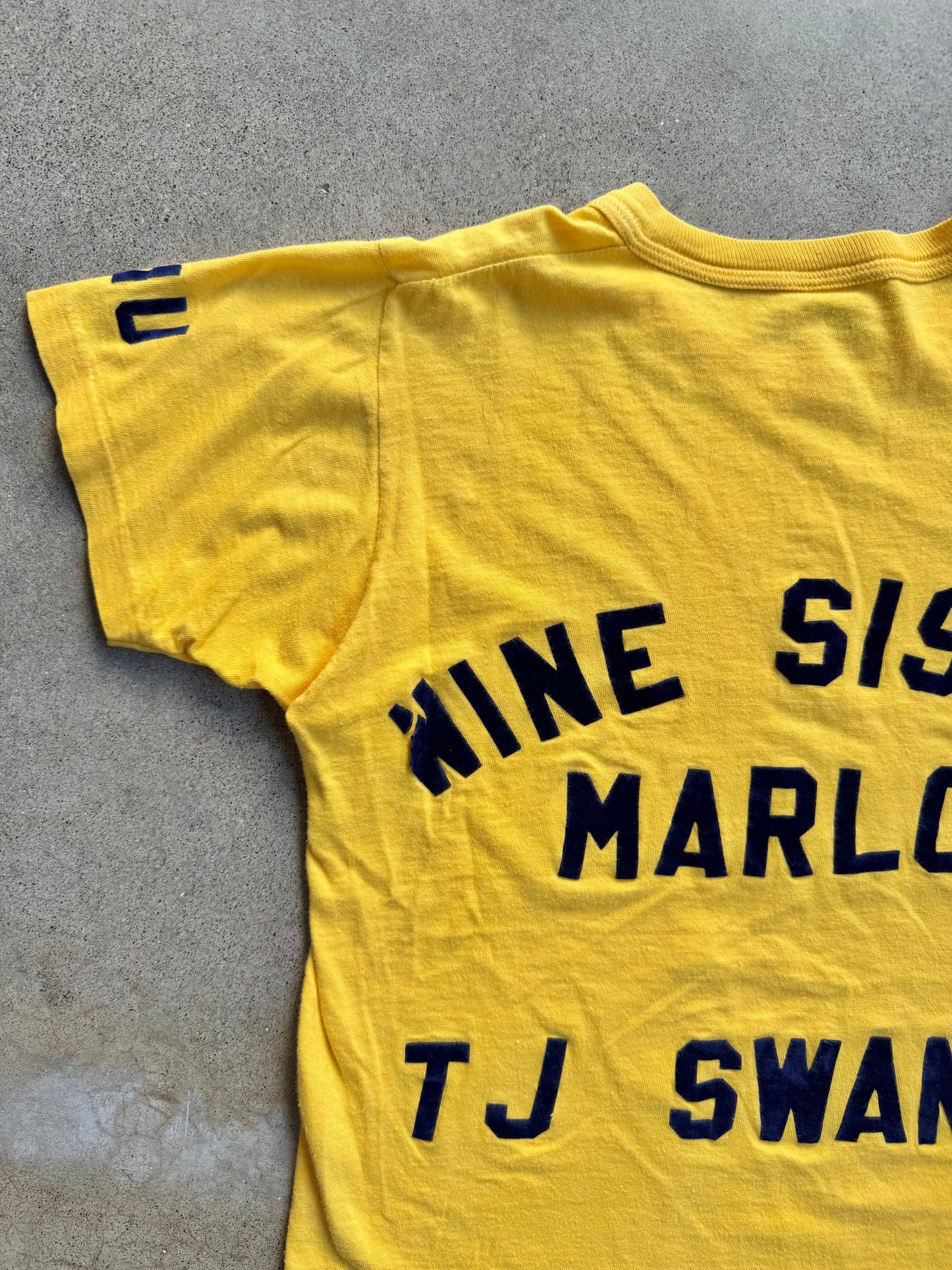 Vintage 1970s Yellow Howard University Wine Psi Phi Sister Tee | Small