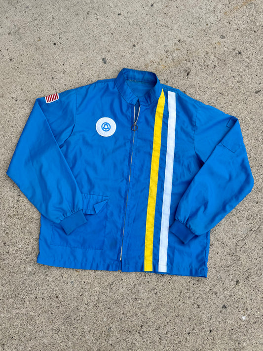 Vintage 1970s Bell Telephone Co. Patched Windbreaker Jacket | Large