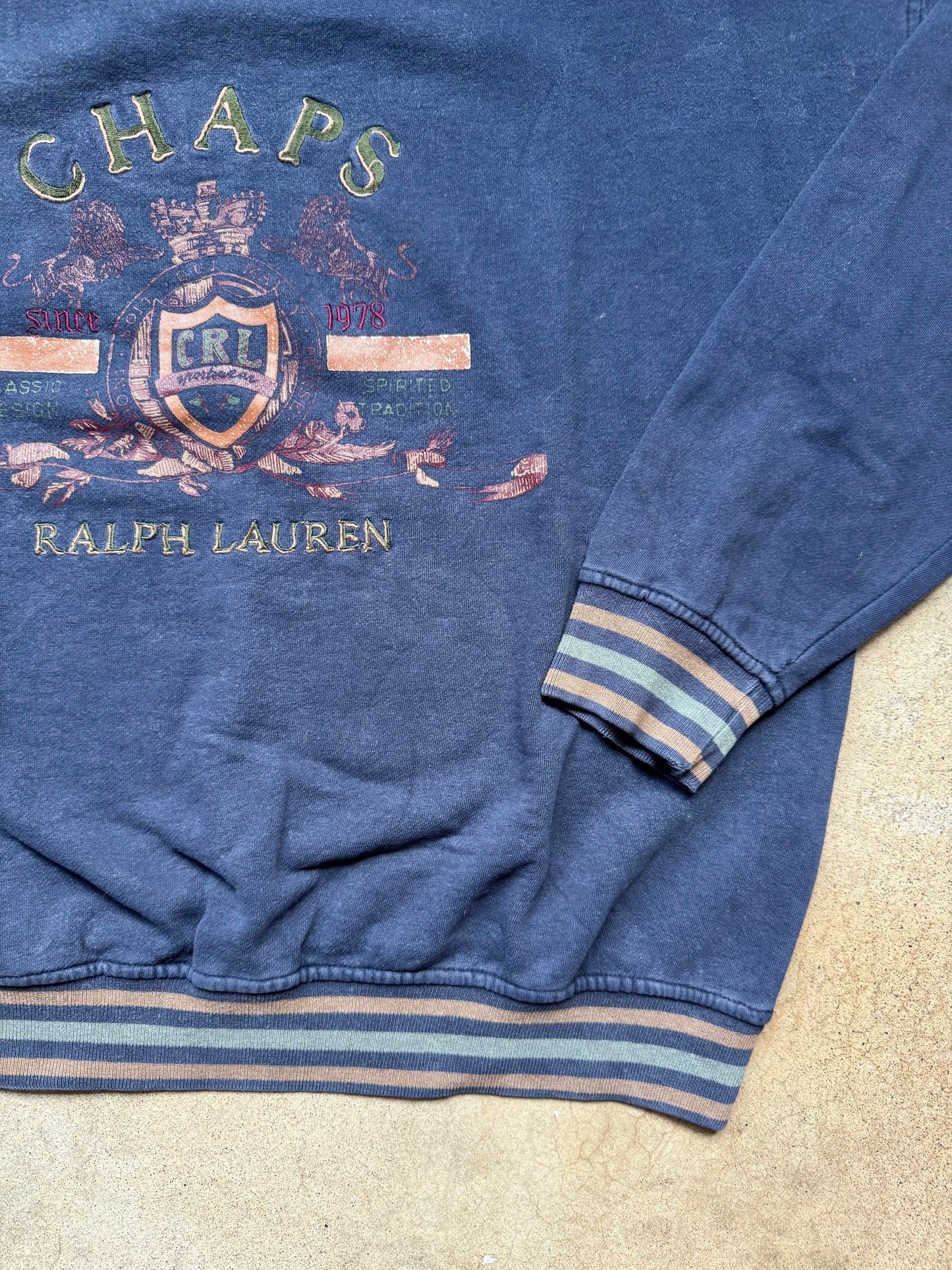 Vintage 1990s Chaps Ralph Lauren Embroidered Crewneck Sweatshirt | XL