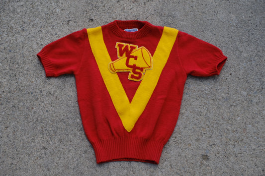 Vintage Cheerleader Uniform Sweater | "WCS"