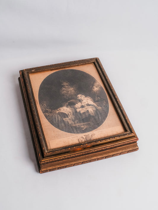 Antique Victorian "La Bonne Mère" Hinged Jewelry Box