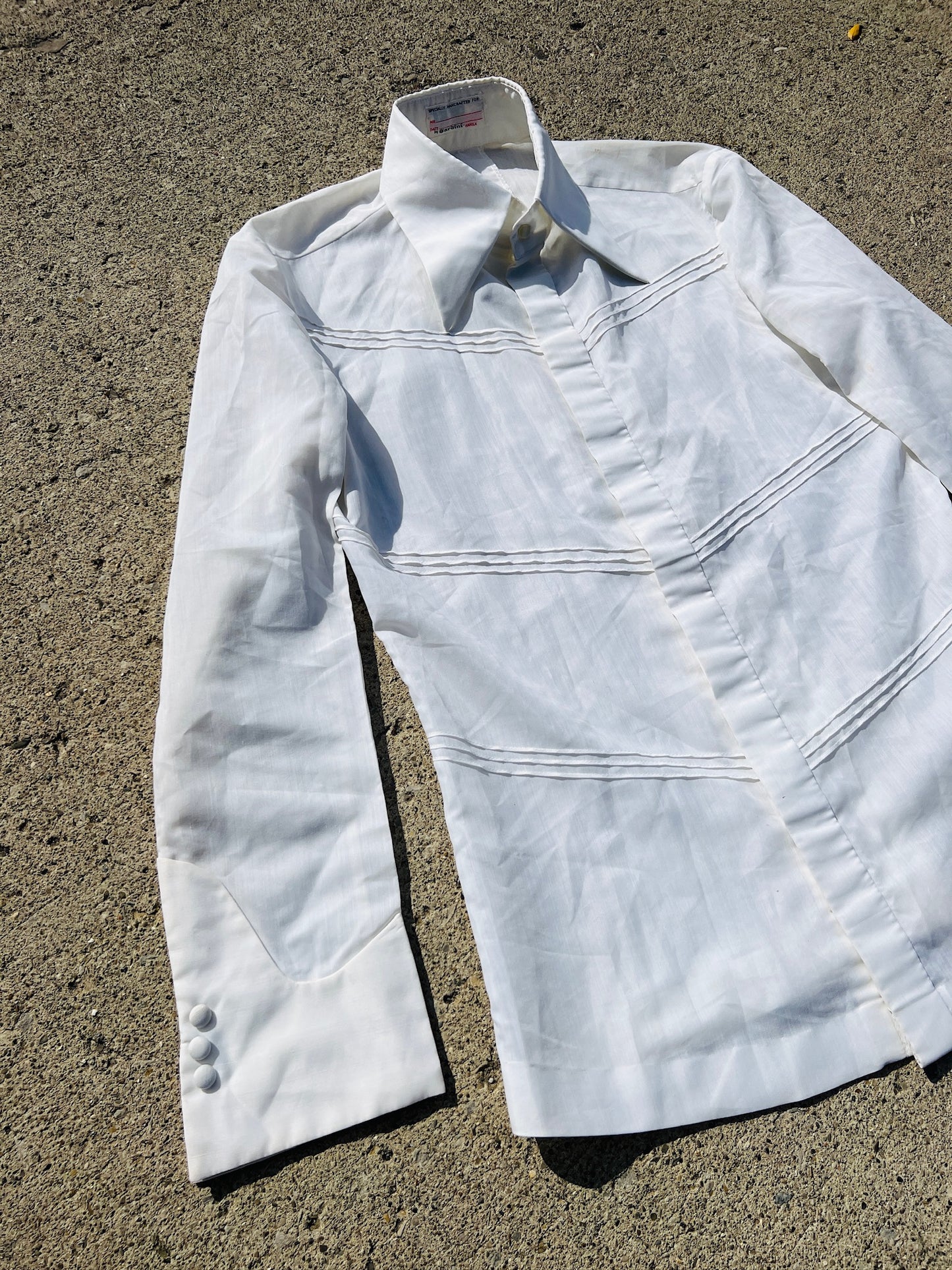 Vintage 1970s Gardini White Dress Shirt | Medium