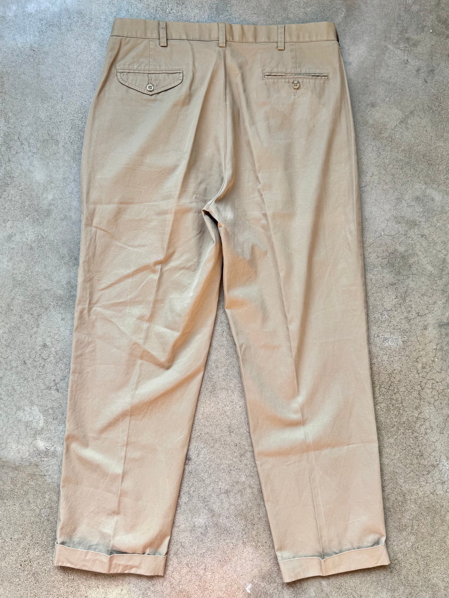 Vintage 1990s Polo Ralph Lauren “Hammond Pant” Khaki Pleated Trousers | 35/30