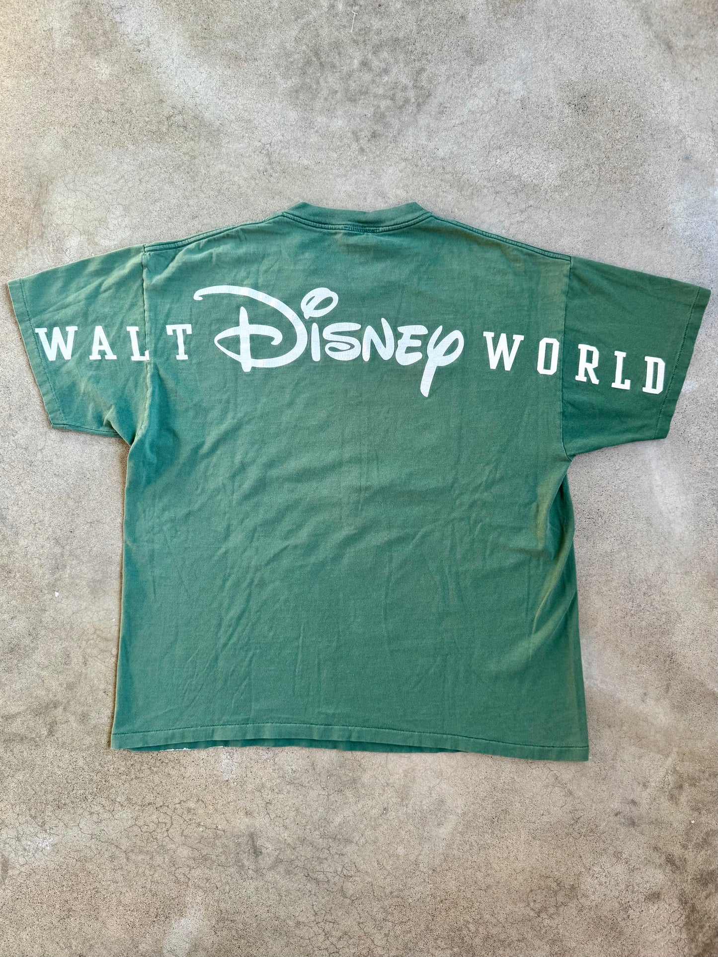 Vintage 1995 Disney World Green Cotton Graphic Tee | L/XL