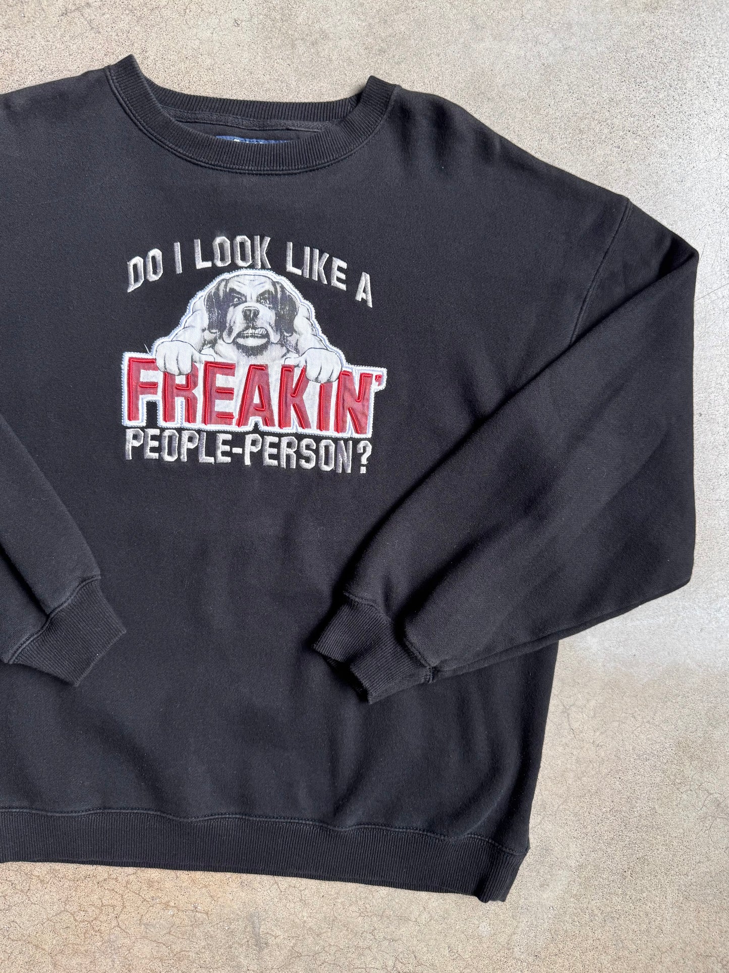 Vintage 1990s Big Dogs "People Person" Crewneck Sweatshirt | Small