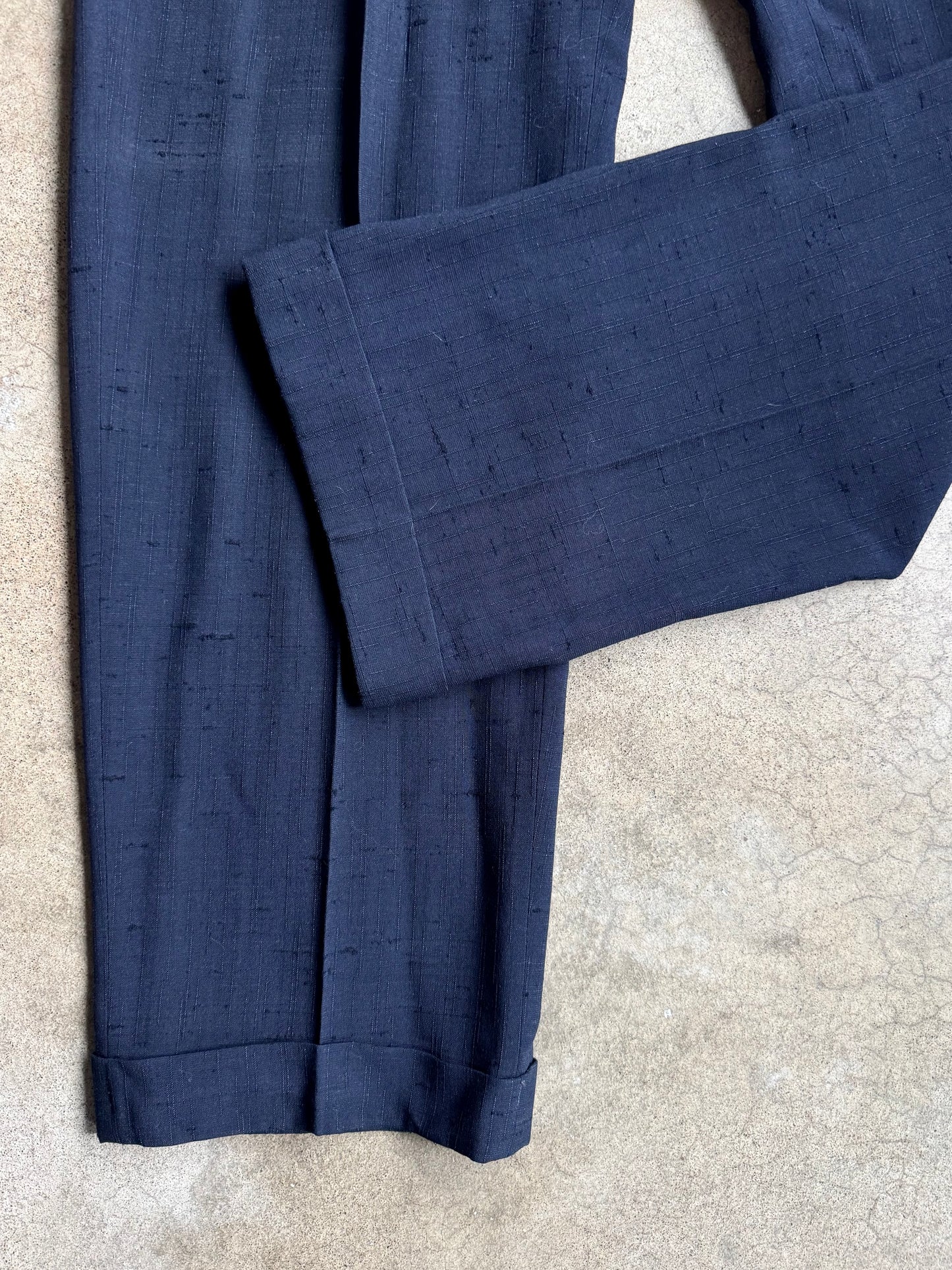 Vintage 1940s Palm Beach Company “Palm Beach Cloth” Navy Blue Two-Piece Suit | 38L