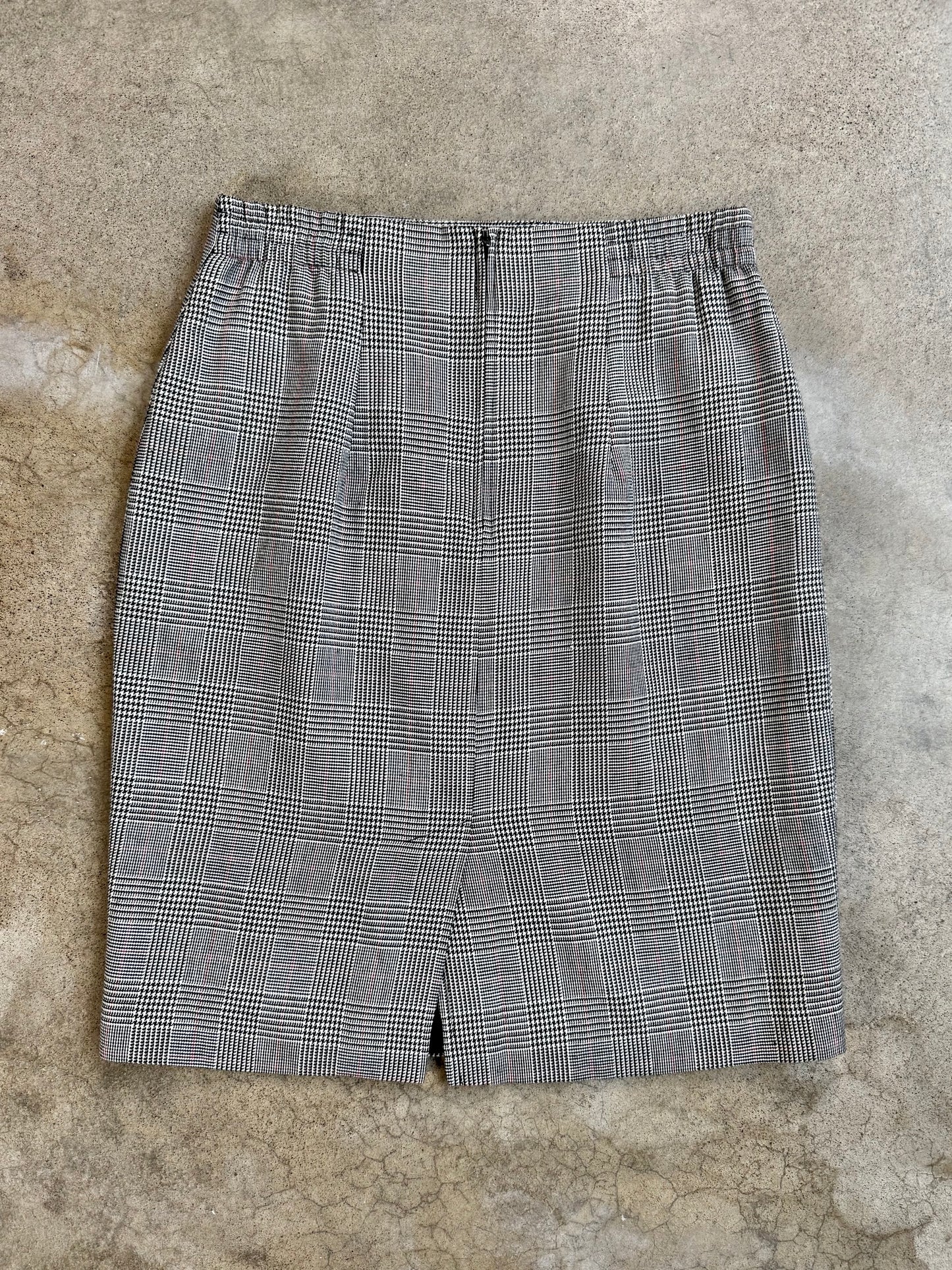 Vintage 1980s Norton McNaughton Houndstooth Pencil Skirt | Waist 28”