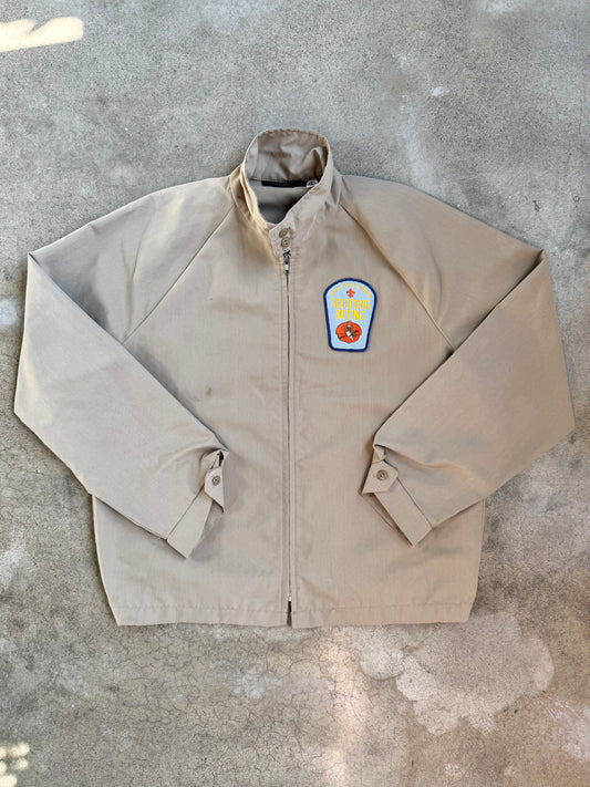 Vintage 1980s Ohio State Parks “Scouting Outing” Tan Zip-Up Jacket | Large