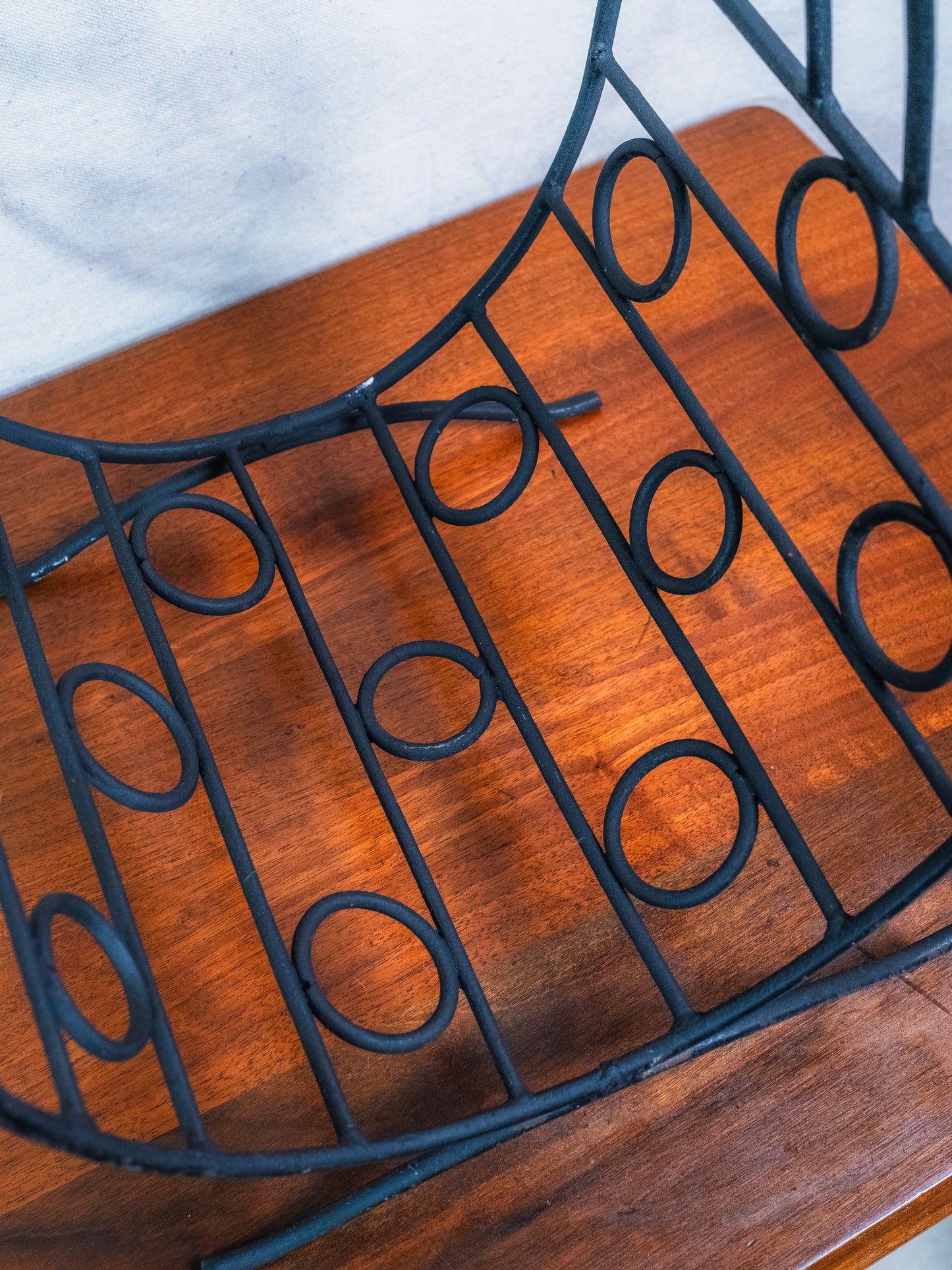 Vintage 1970s Wrought Iron Firewood Display Holder