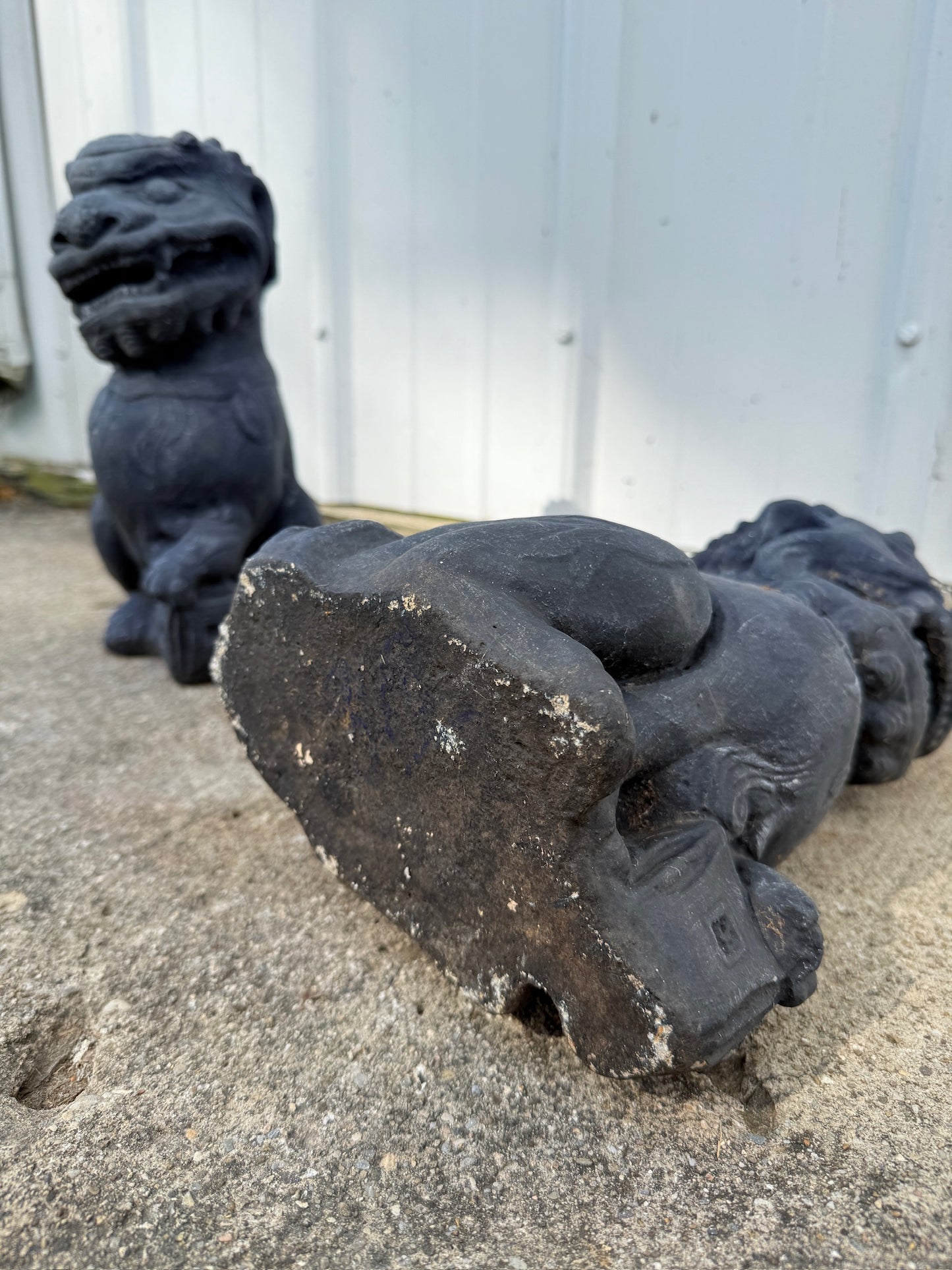 Concrete Foo Dog Statues | Set of 2