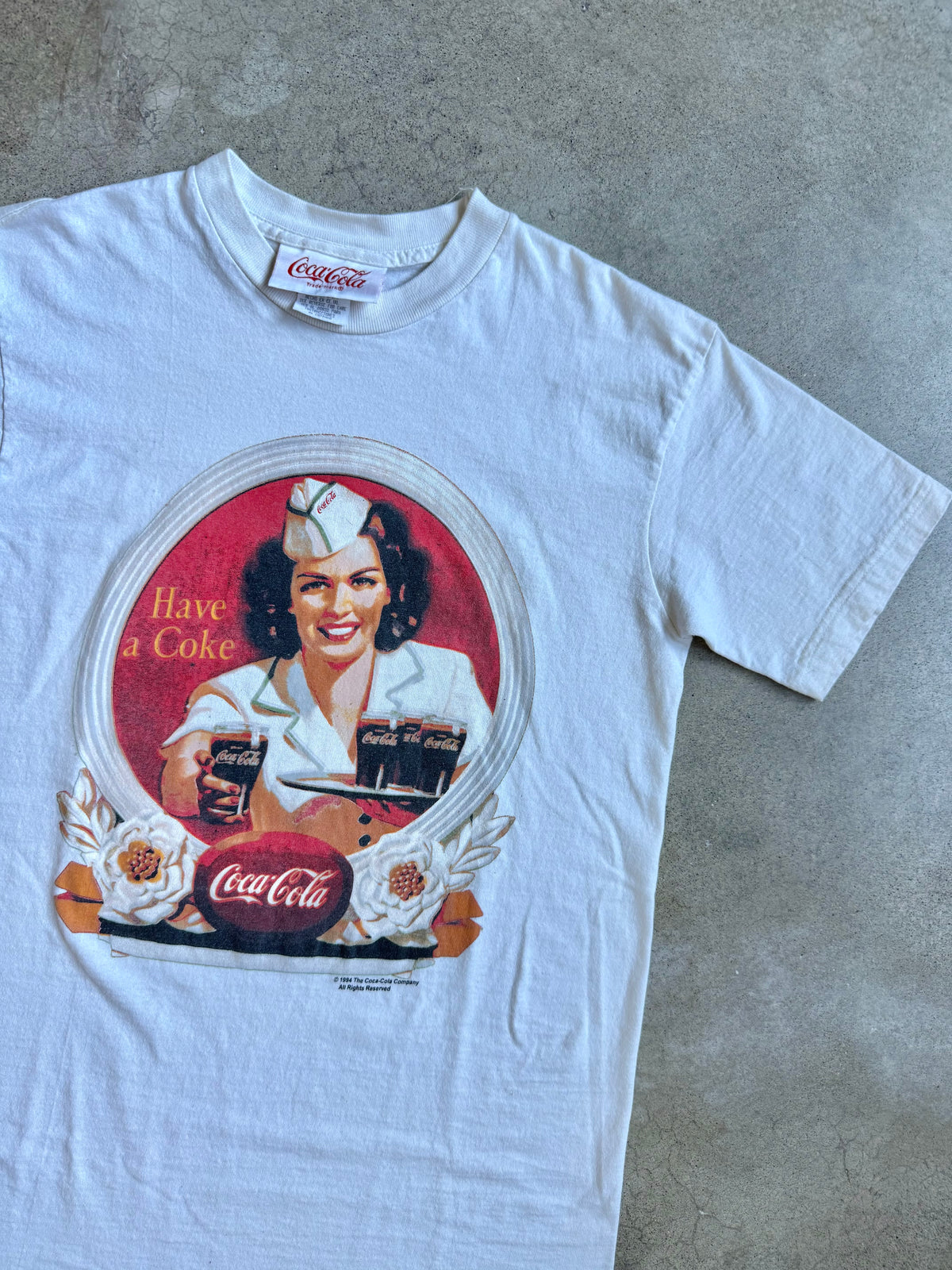 Vintage 1990s Coca-Cola “Have a Coke” White Graphic Tee | Medium