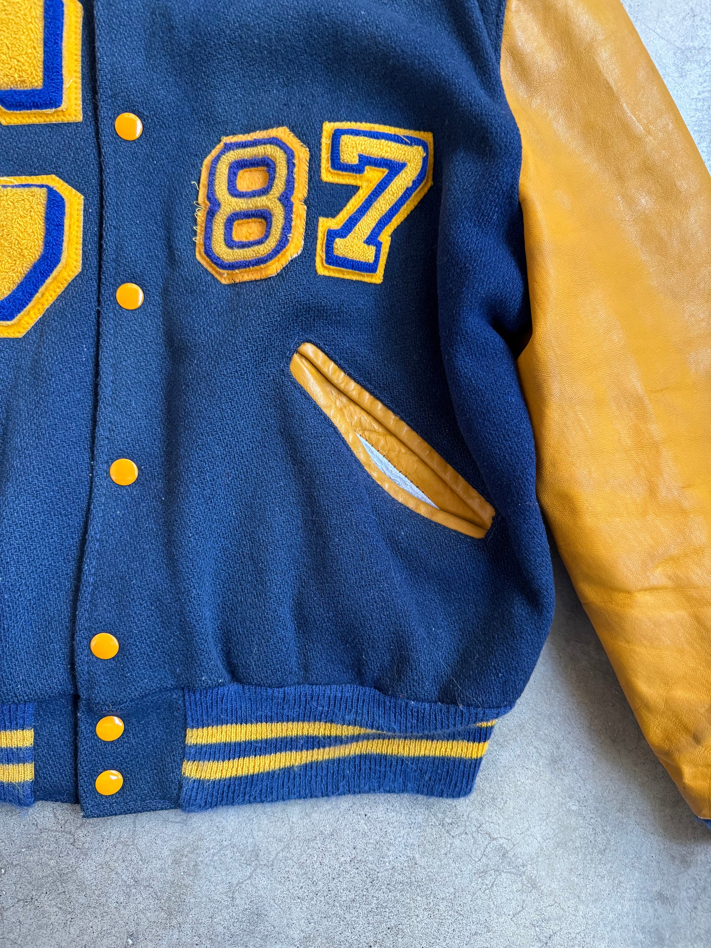 Vintage 1980s Clyde High School Varsity Letterman Jacket | Large