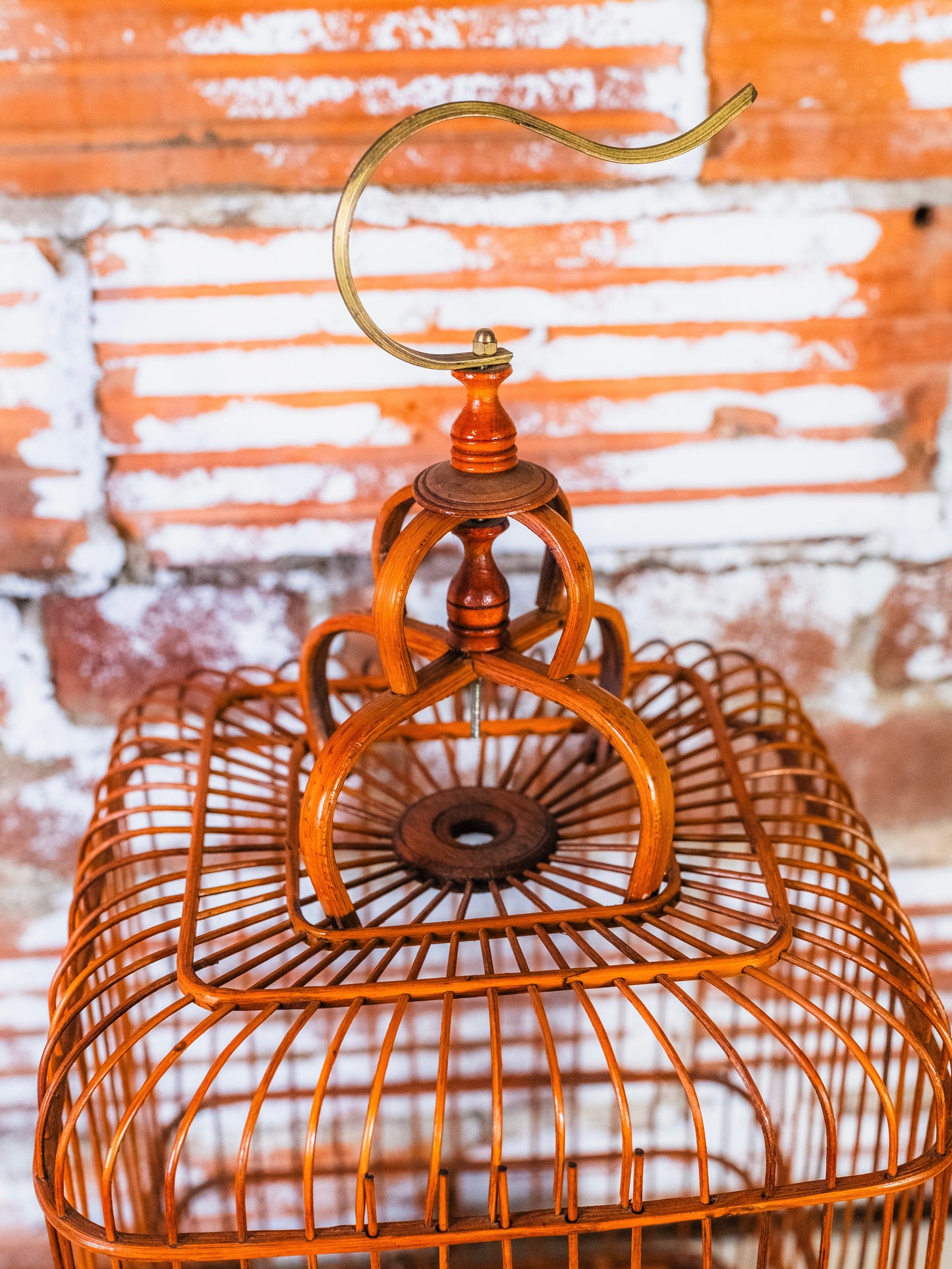 Vintage Asian-Style Bamboo Hanging Bird Cage