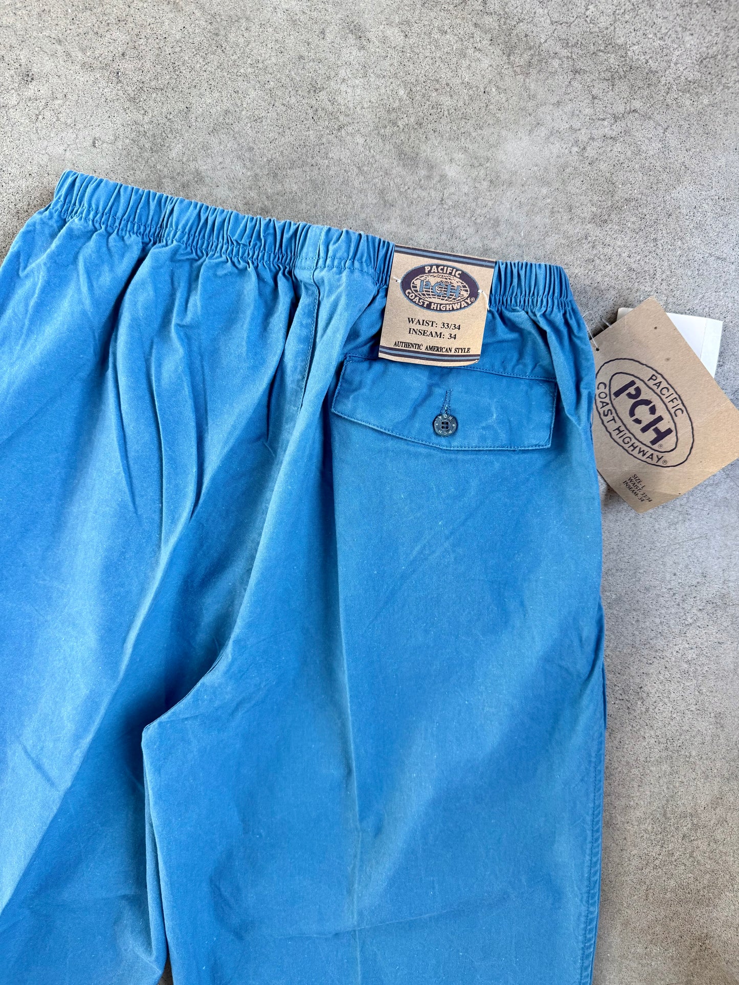 Vintage 1990s Pacific Coast Highway Blue Cotton Pants | Large