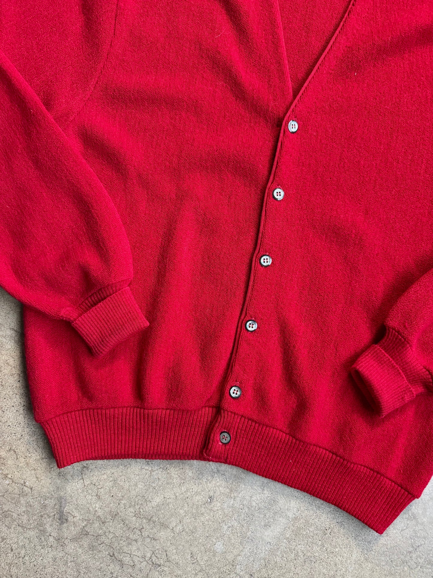 Vintage 1960s Arnold Palmer Robert Bruce Red Alpaca & Wool Cardigan | XL