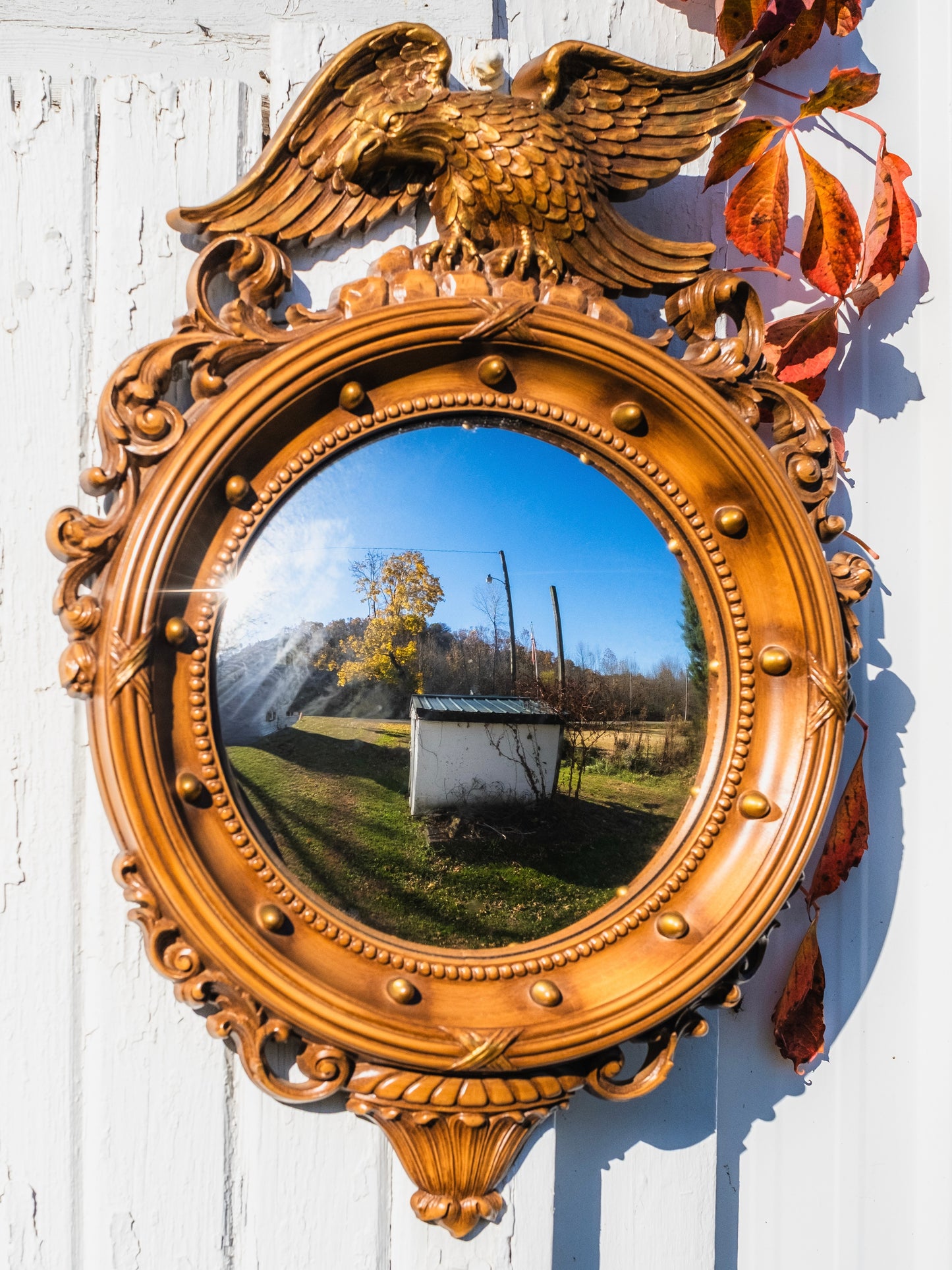 Vintage 1970s Syroco Inc. Eagle Bullseye Mirror