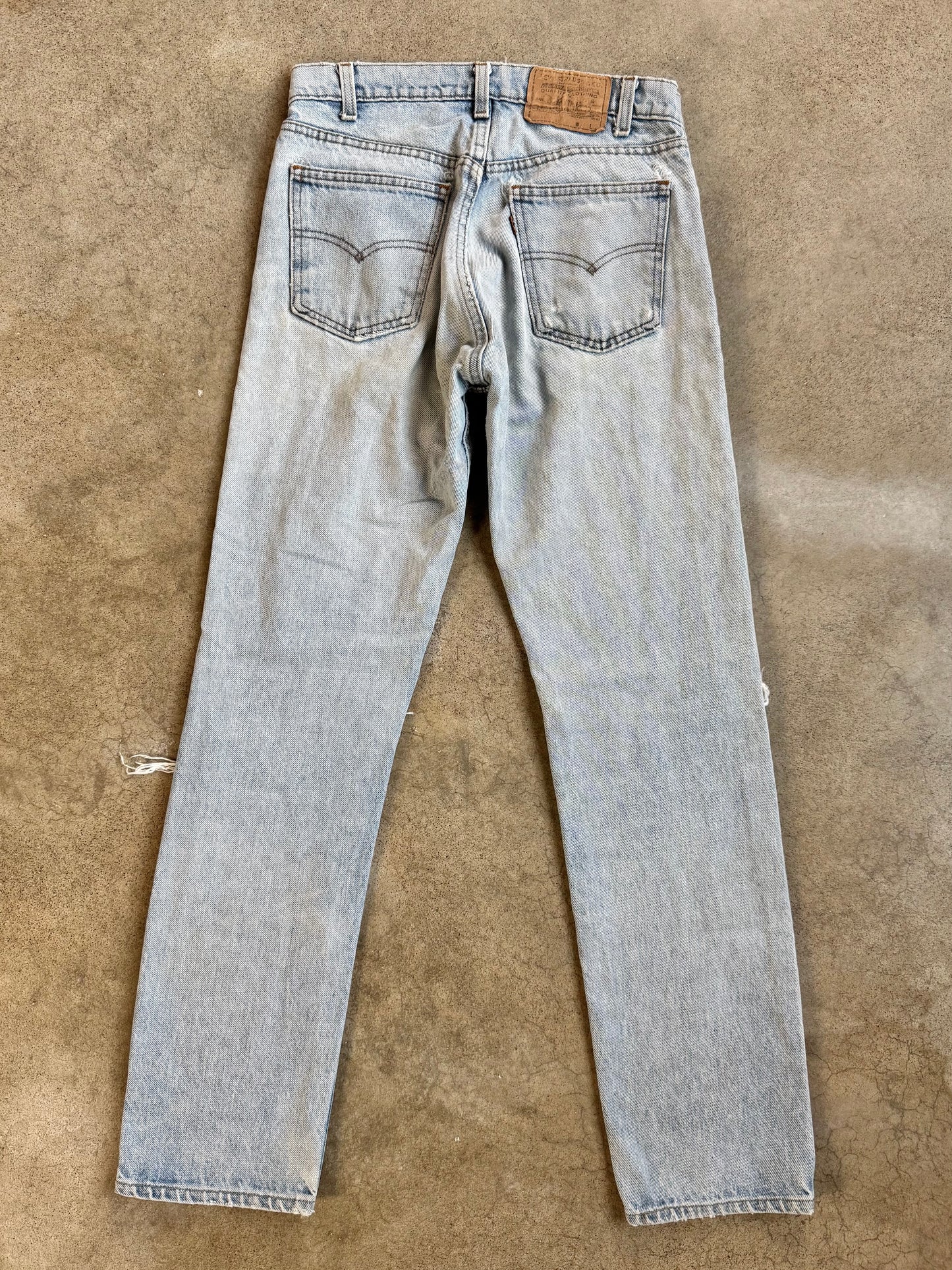 Vintage 1990s Levi's Orange Tab Distressed Light Wash Jeans | 31x32