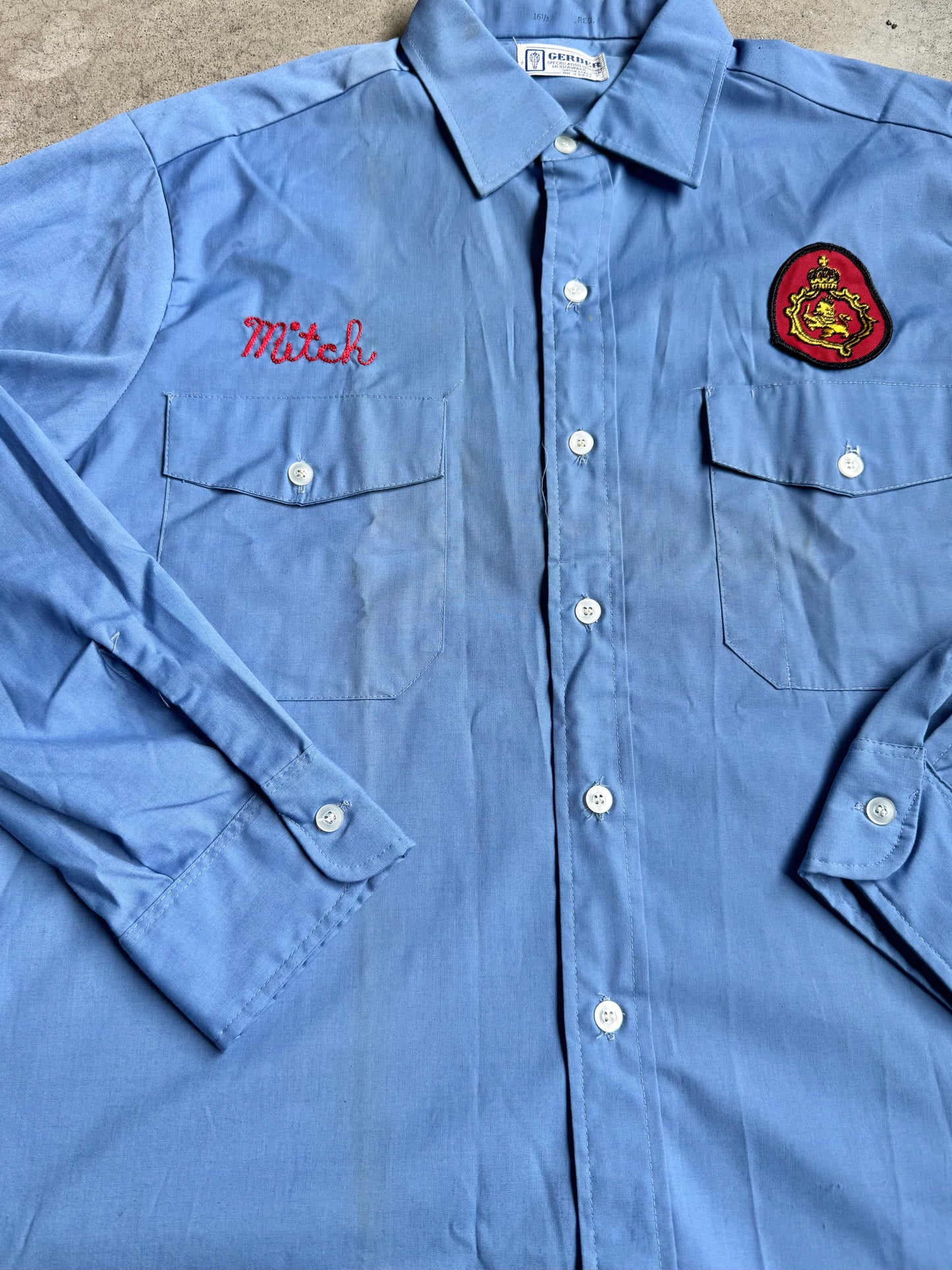 Vintage 1970s Stroh’s Beer Chainstitch Button-Up Work Shirt | Large
