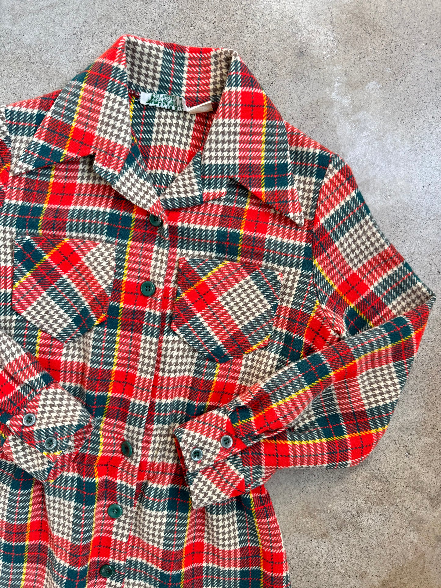 Vintage 1970s Grassroots by Ship ‘N Shore Plaid Wool-Blend Jacket | Medium