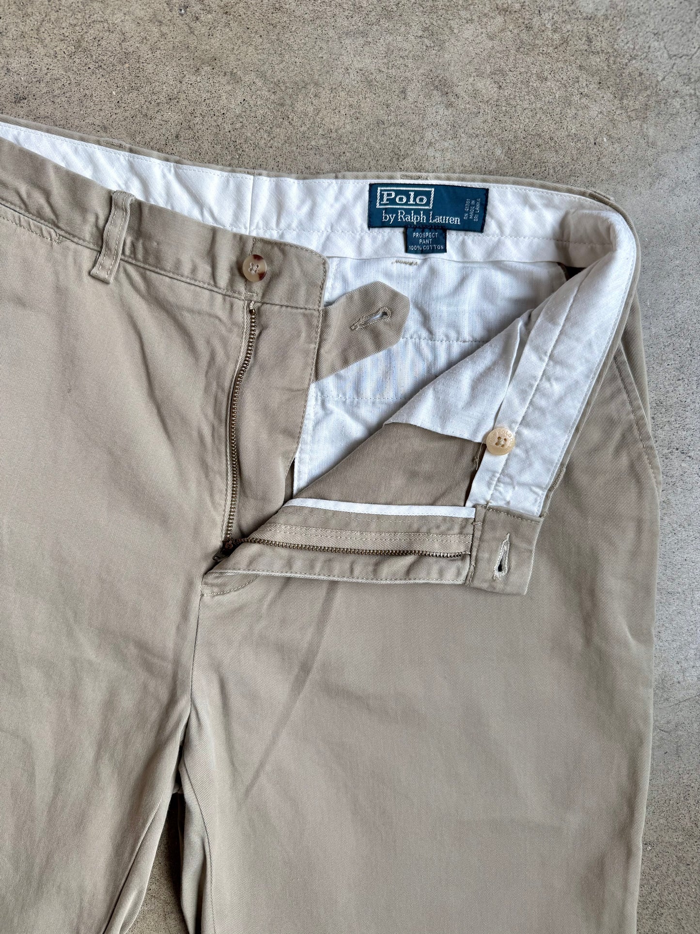 Vintage 1990s Polo Ralph Lauren “Prospect Pant” Khaki Chino Trousers | 34x30