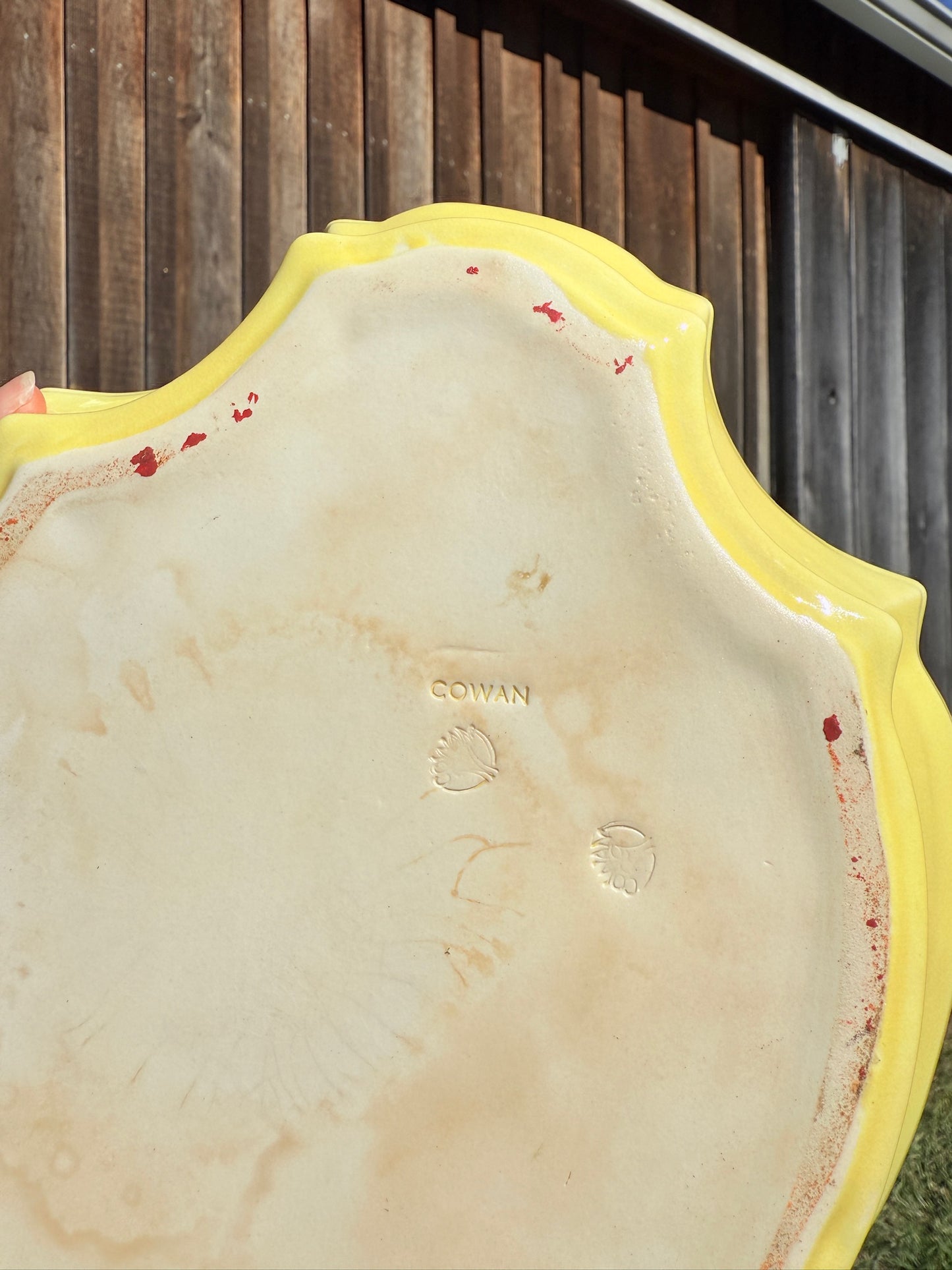 Vintage 1920s Cowan Pottery Yellow Ambassador Bowl