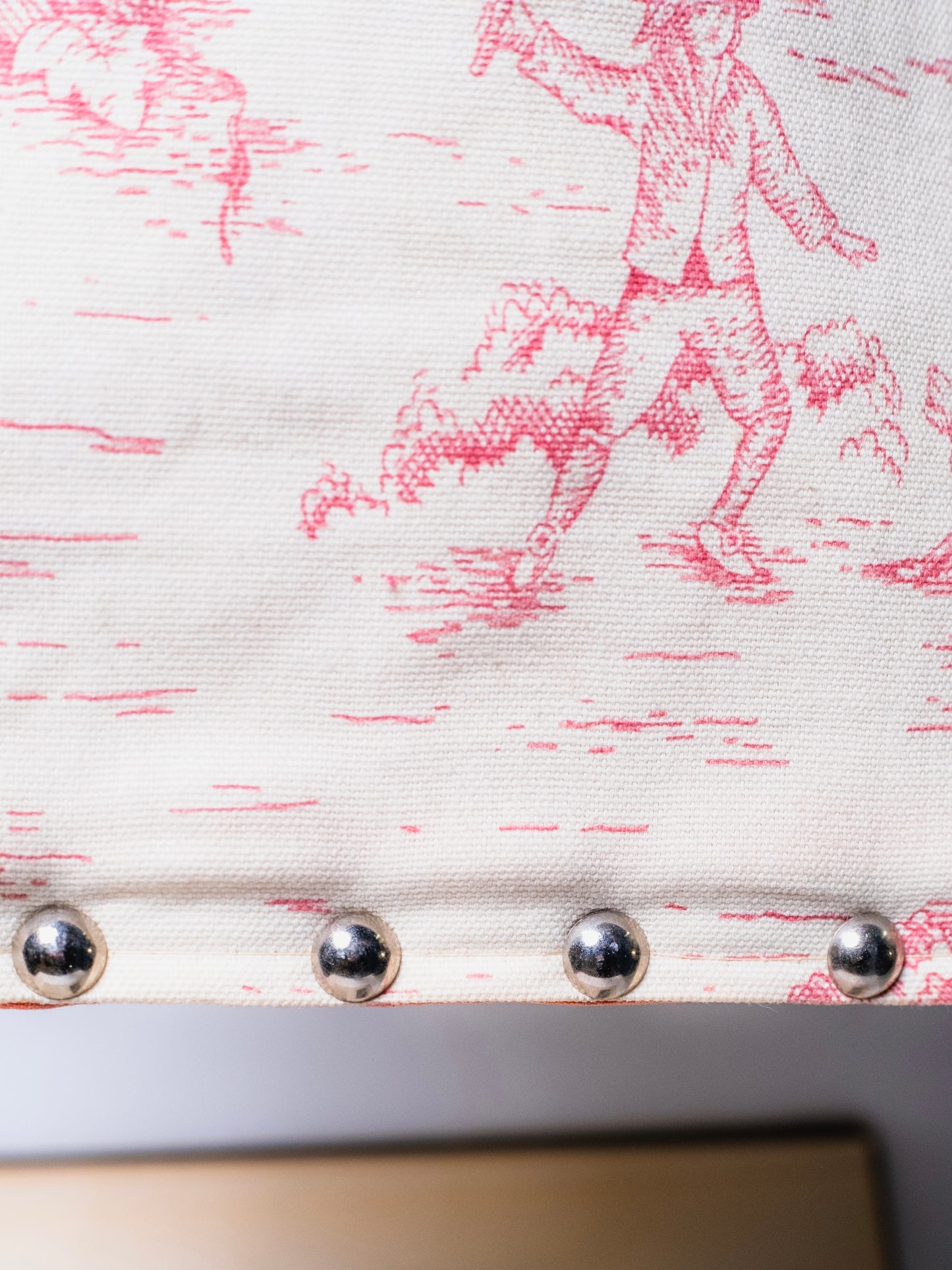 Vintage 1980s Handmade Pink & White Toile Print Purse | Signed