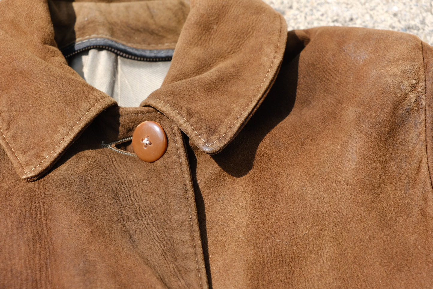 Vintage Leather Farm Coat | Brown