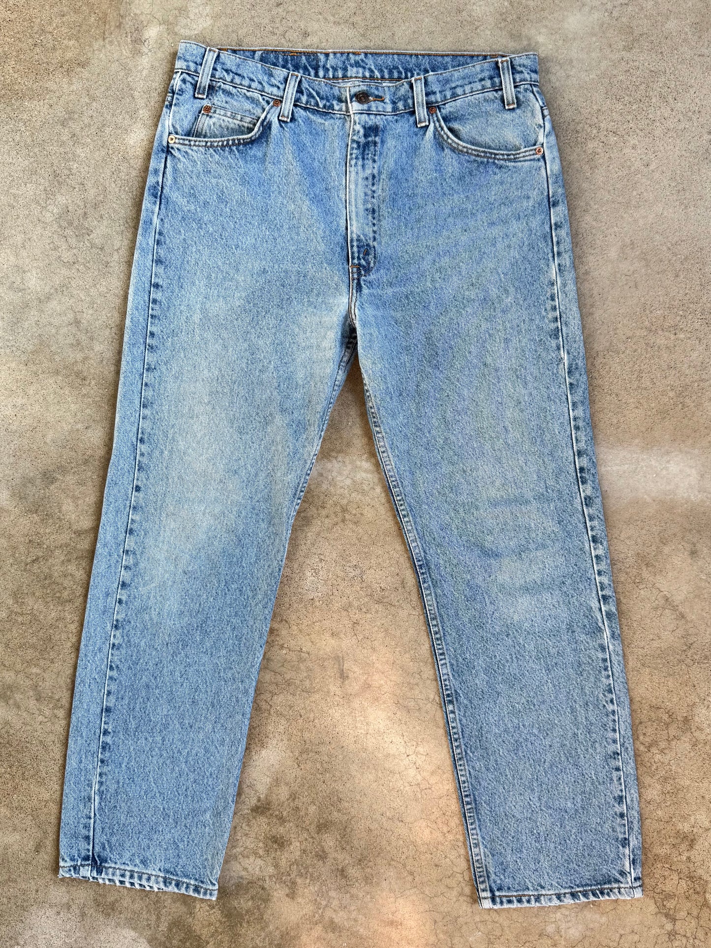 Vintage 1990s Levi’s Orange Tab 505 Regular Fit Light Wash Jeans | 36x30