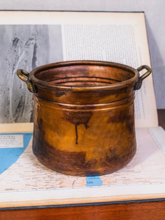 Vintage French Copper Pot w/ Handles
