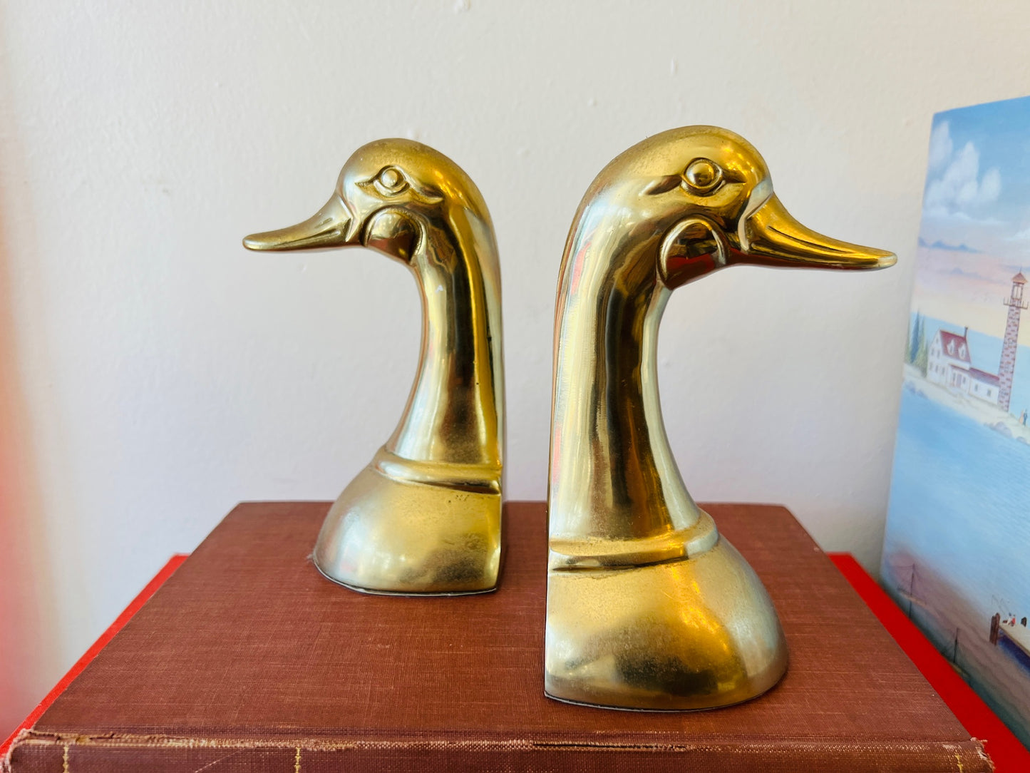 Vintage 1950s MCM Brass Duck Bookends | Set of Two