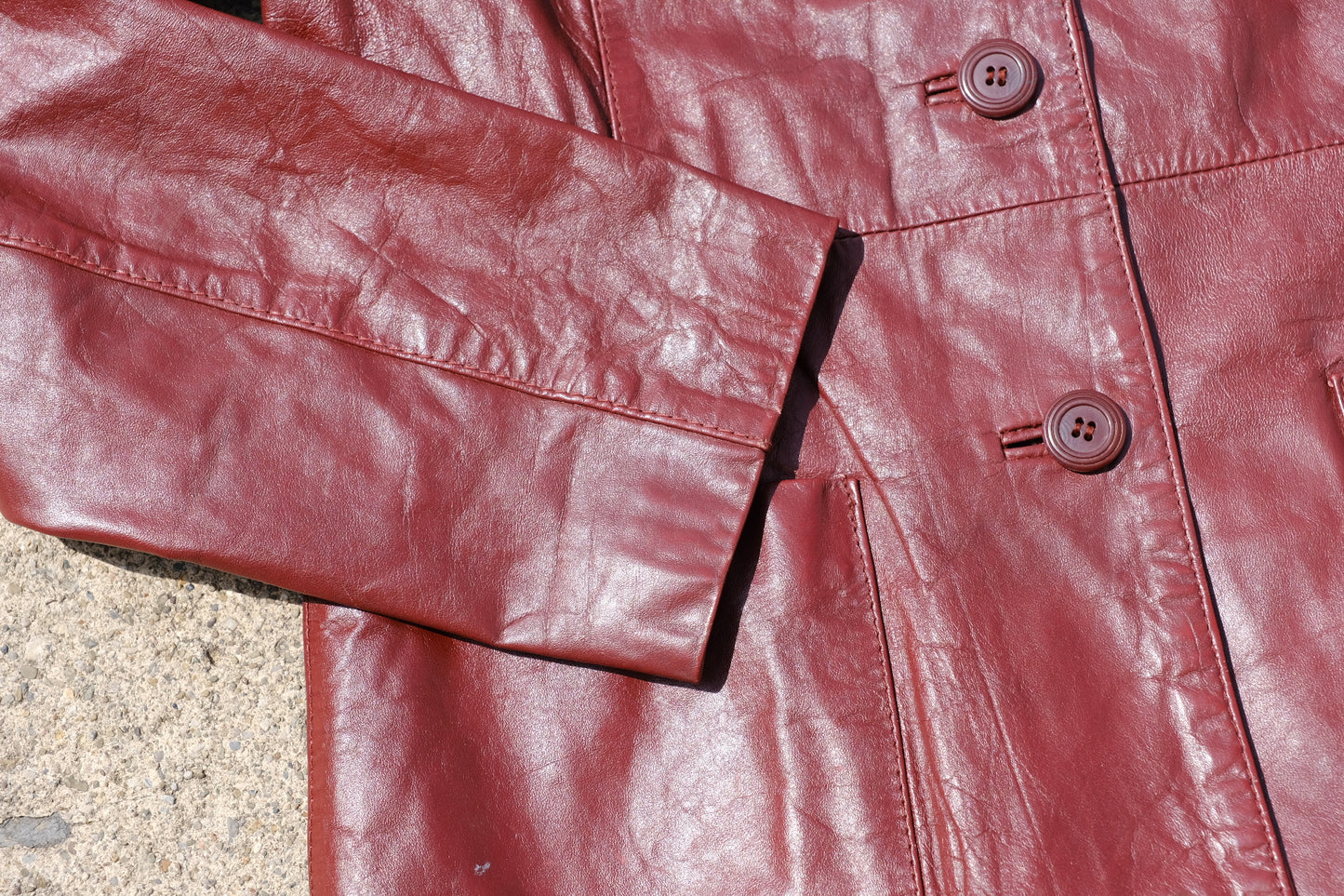 Vintage Bermans Red Leather Jacket