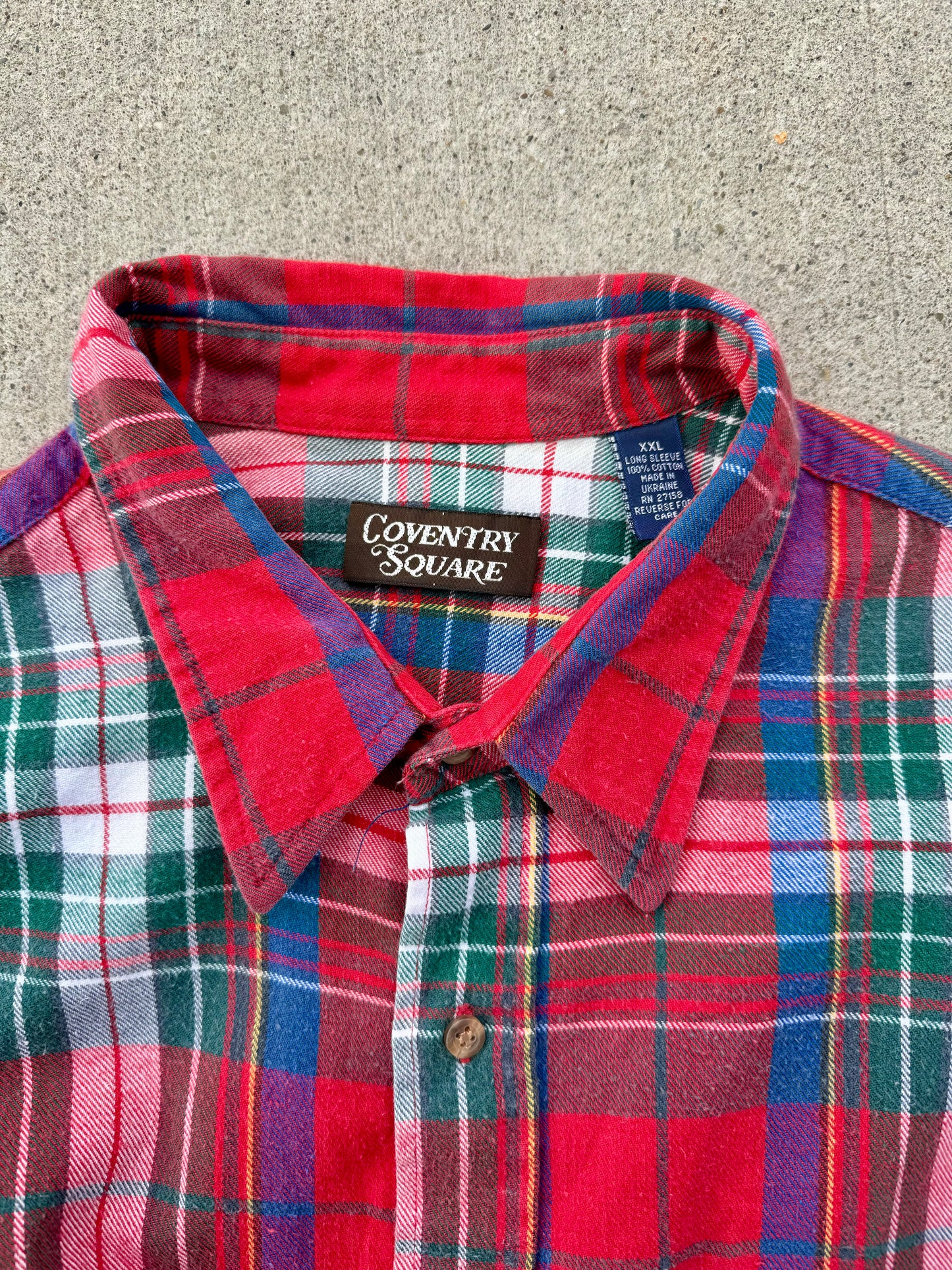 Vintage Coventry Square Red Plaid Flannel Shirt | XXL