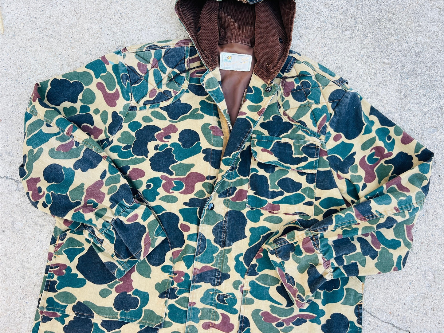 Vintage 1970s American Field Zip Up Hooded Camo Jacket