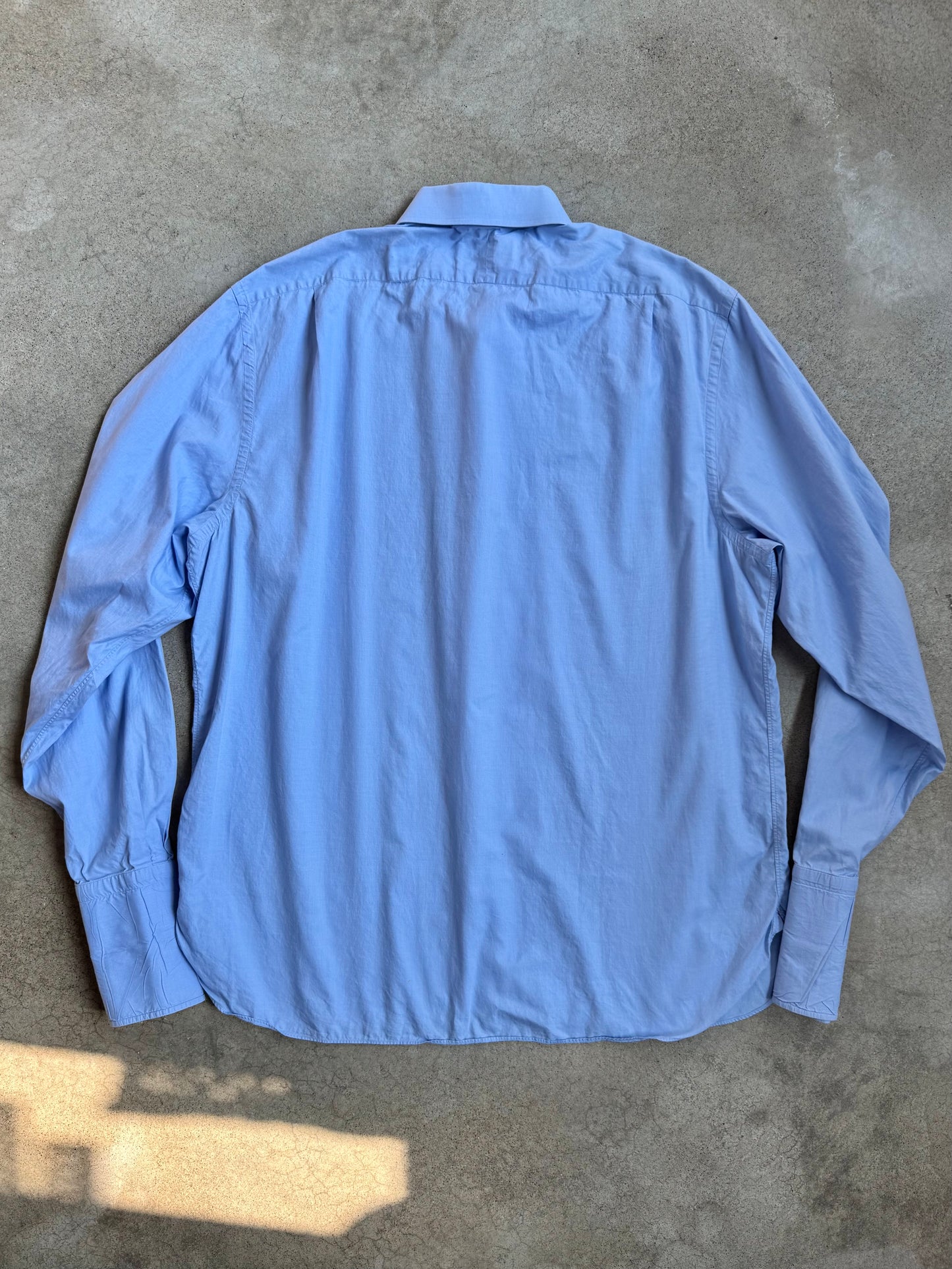 Ralph Lauren Purple Label Italian-Made Sartorial Blue Cotton French Cuff Dress Shirt | XXL