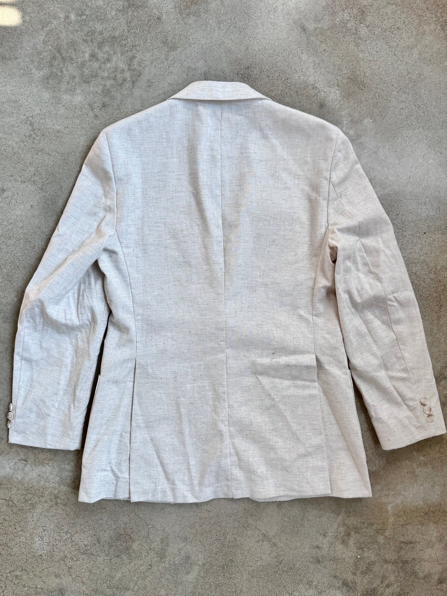 Vintage 1970s Levi's Trimcut Cream Linen Suit Jacket | 40R