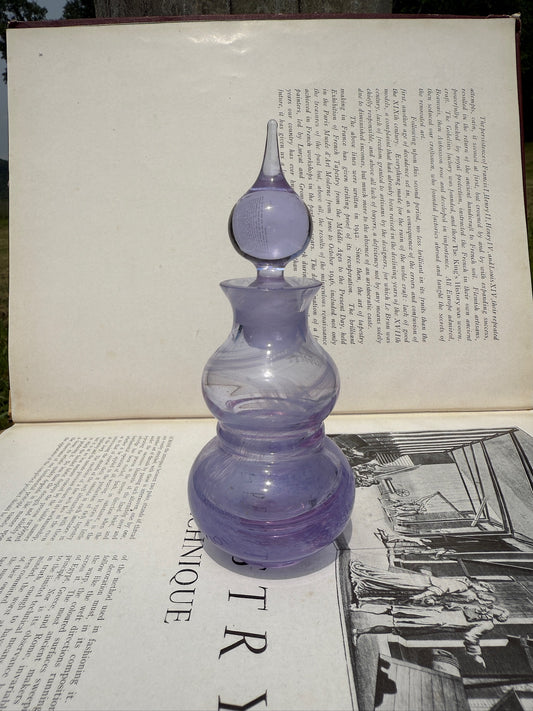 Vintage Caithness Purple Swirl Art Glass Bottle