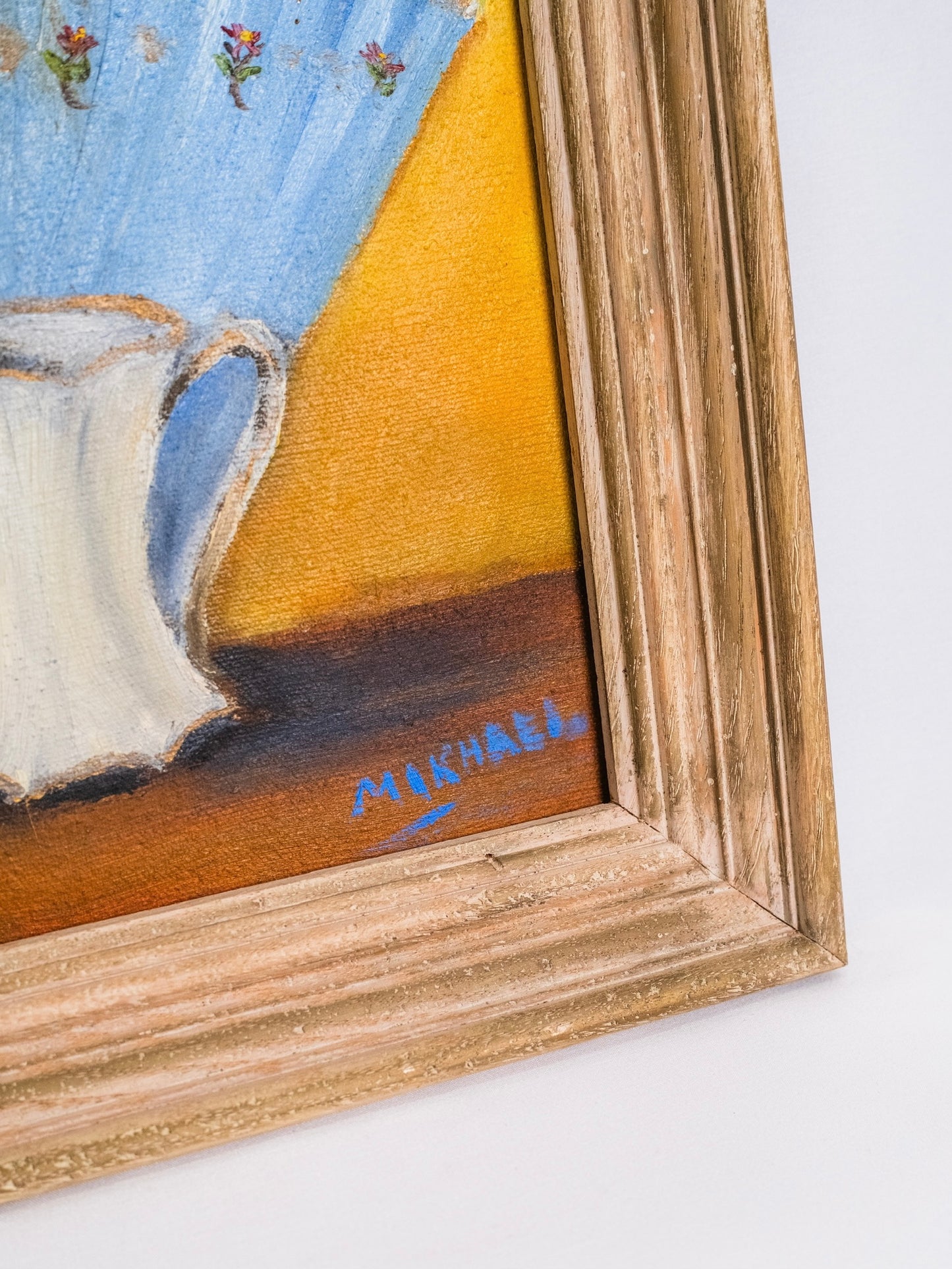 Framed & Signed Vibrant Still Life Oil on Canvas Painting