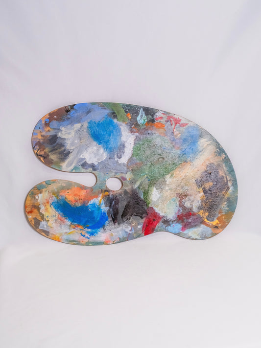 Handmade Signed Wood Artist Paint Palette Artwork